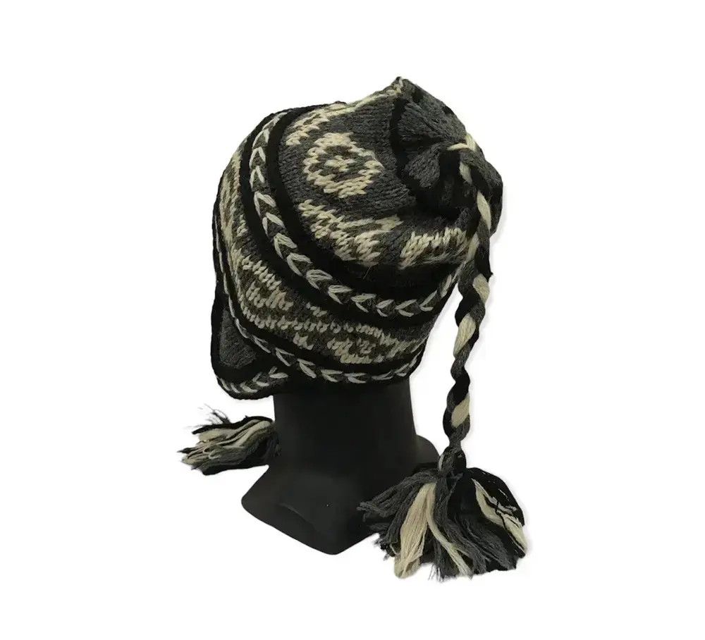 Japanese Brand Rare Peruvan Knit Earflap Beanie Hat Size ONE SIZE - 3 Thumbnail
