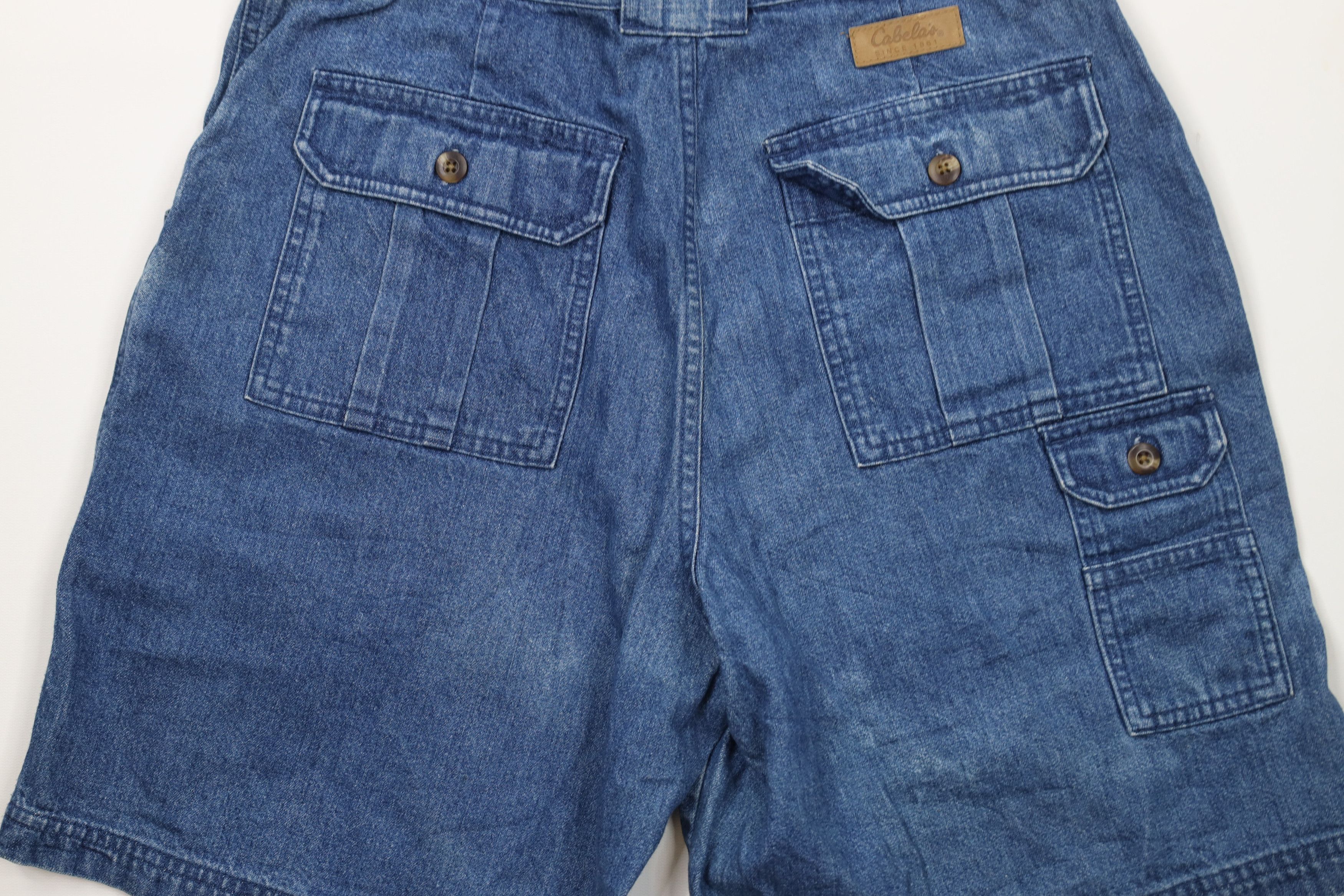 Cabelas × Vintage Vintage Cabelas Fit 7 Pocket Denim Jean Cargo Shorts Blue Size 34" / US 12 / IT 48 - 11 Thumbnail