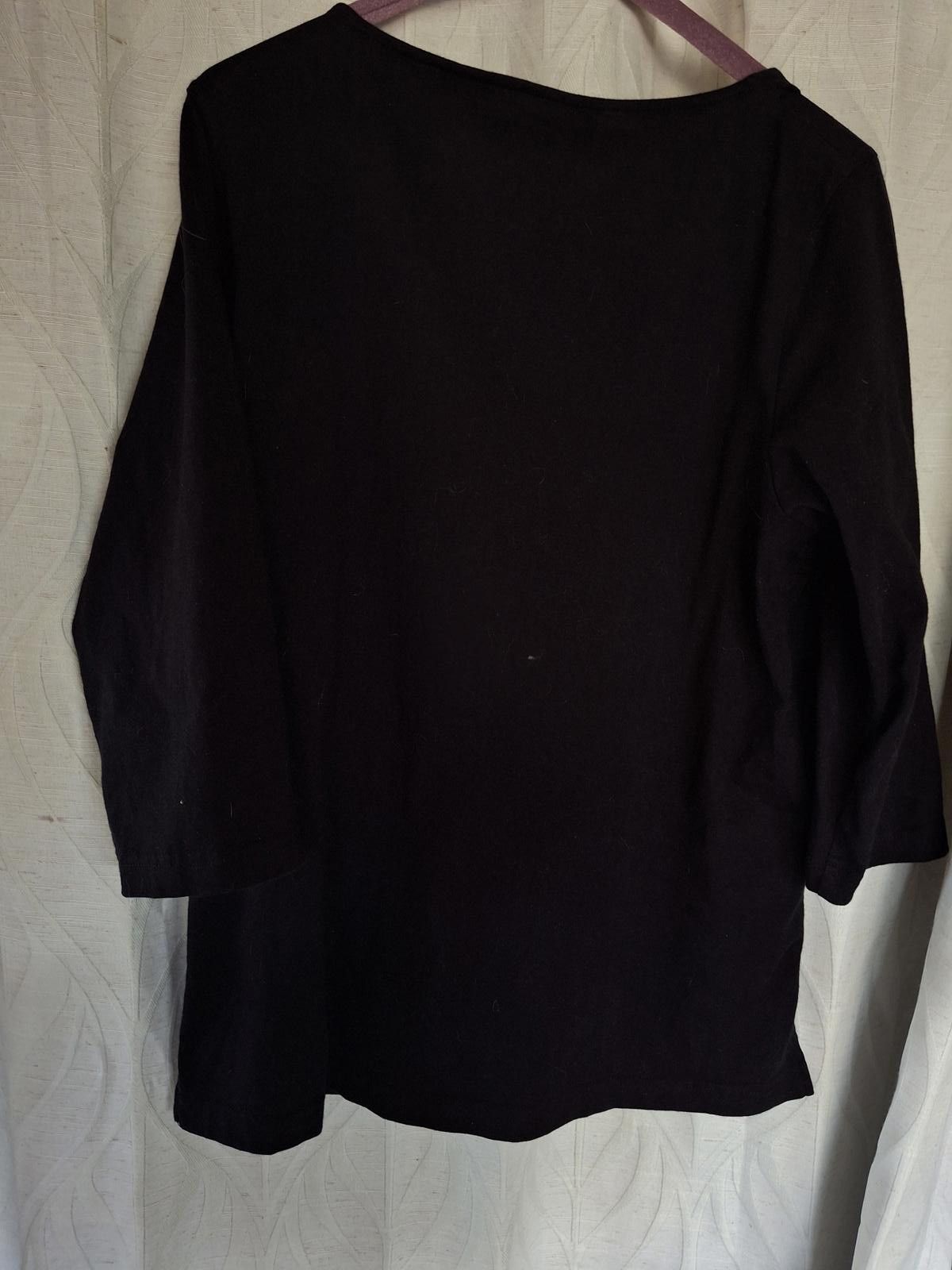 Other Bob Mackie Wearable Art Black Long Sleeve Top Size M / US 6-8 / IT 42-44 - 2 Thumbnail