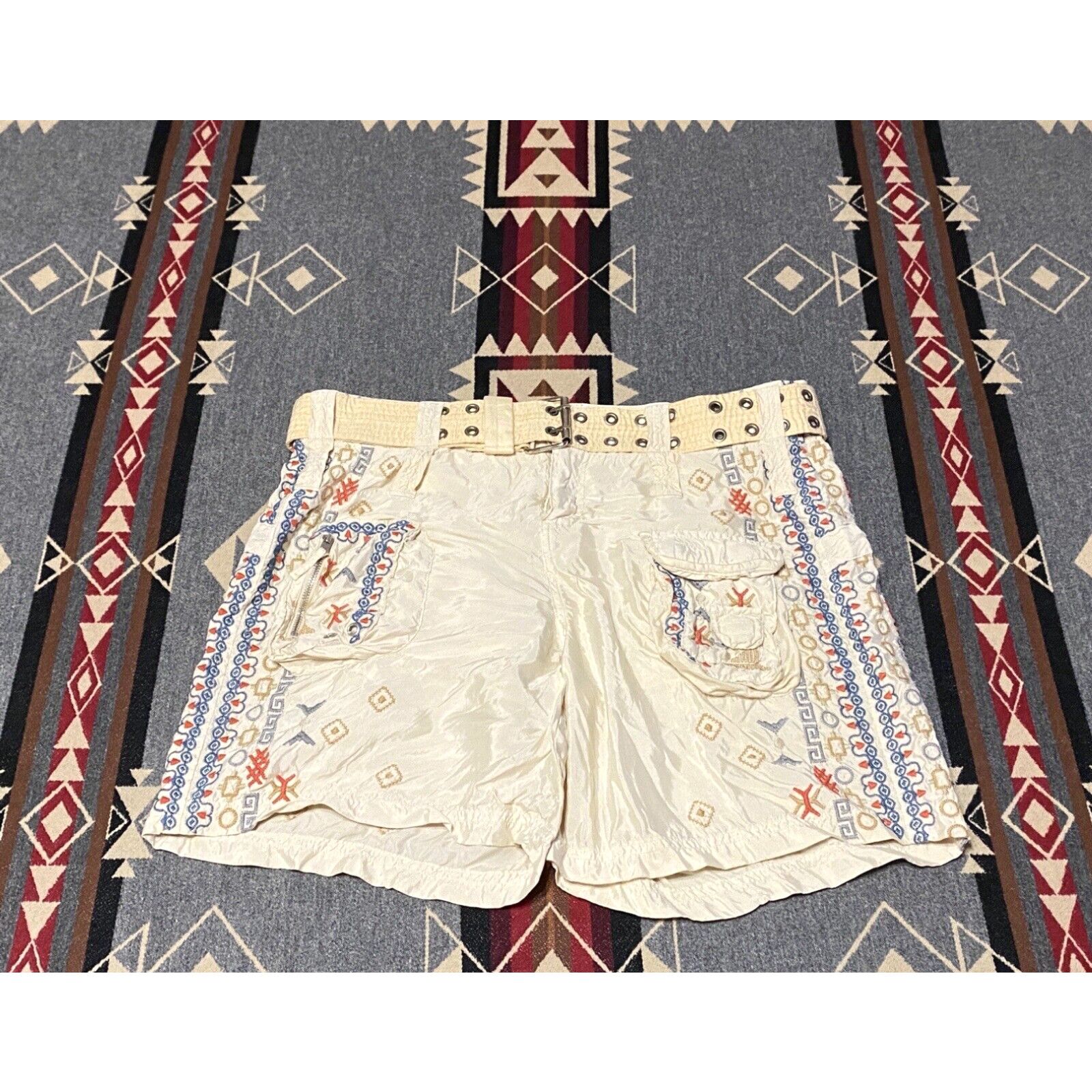 image of Johnny Was Style P80819-2 Emery Cargo Short Size 6 NWOT Womens Ivory T78 in White