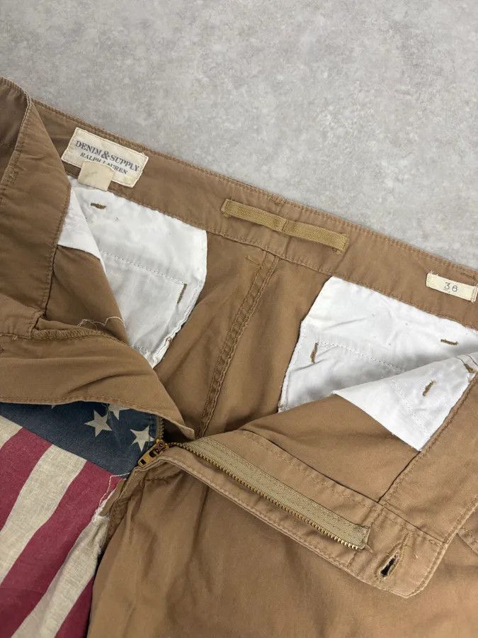 Polo Ralph Lauren 2000s Ralph Lauren USA Distressed Flag Beige Shorts Size US 34 / EU 50 - 6 Thumbnail
