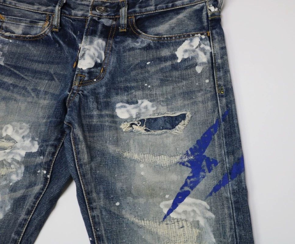 Vanquish VANQUISH x FRAGMENT Lightning Splatter Distressed Jeans W28 Size US 28 / EU 44 - 4 Thumbnail