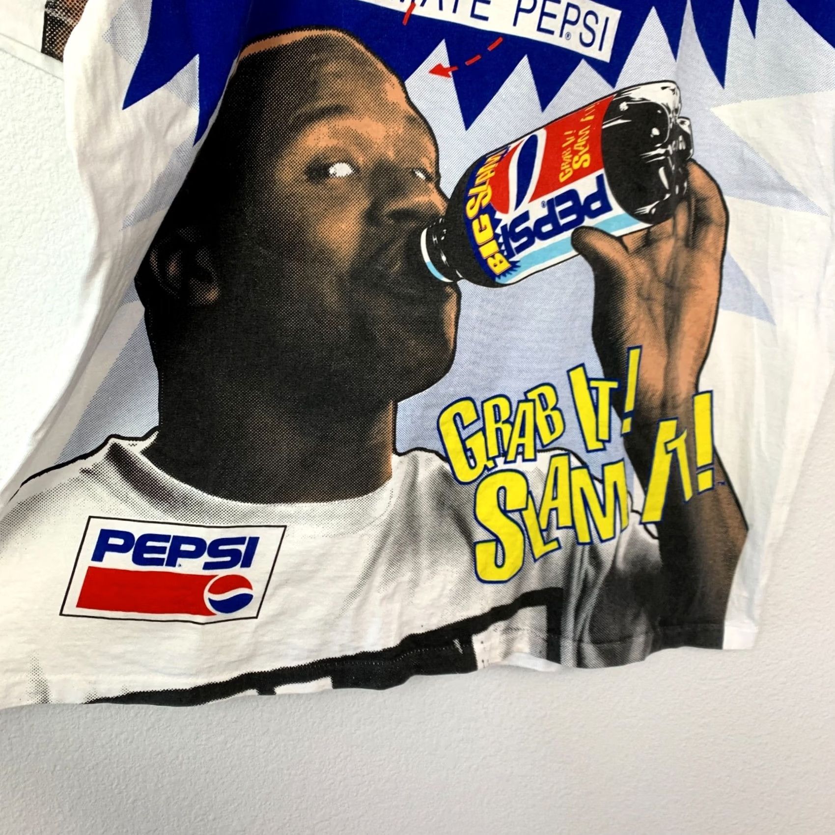 Vintage VINTAGE Pepsi Big Slam Shaq Shaquille O'Neal NBA Shirt XL Crystal Mills White 90s Mens Size US XL / EU 56 / 4 - 5 Thumbnail