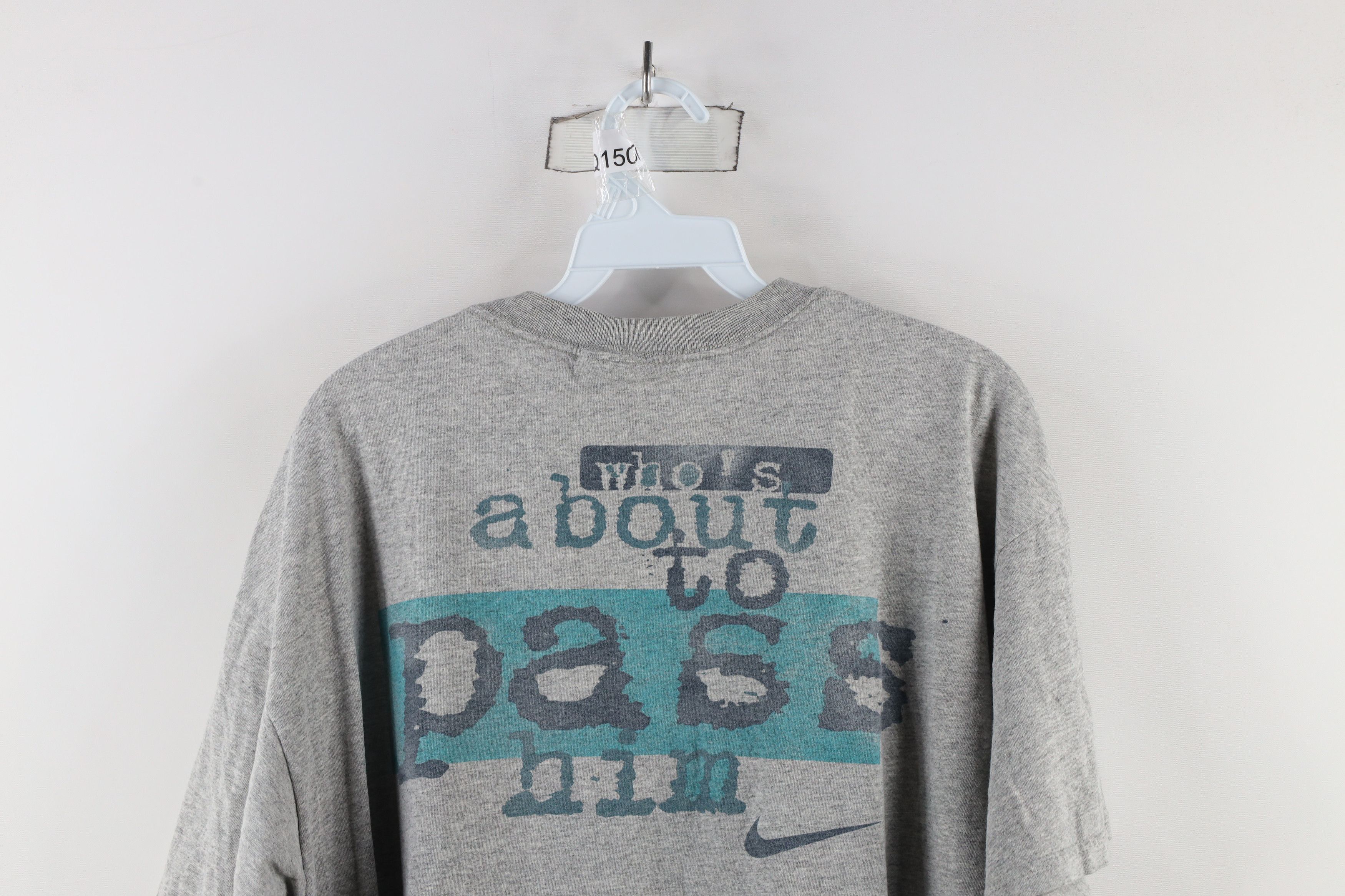 Nike × Vintage Vintage 90s Nike Great Man Is A Woman About to Pass T-Shirt Size L / US 10 / IT 46 - 12 Thumbnail