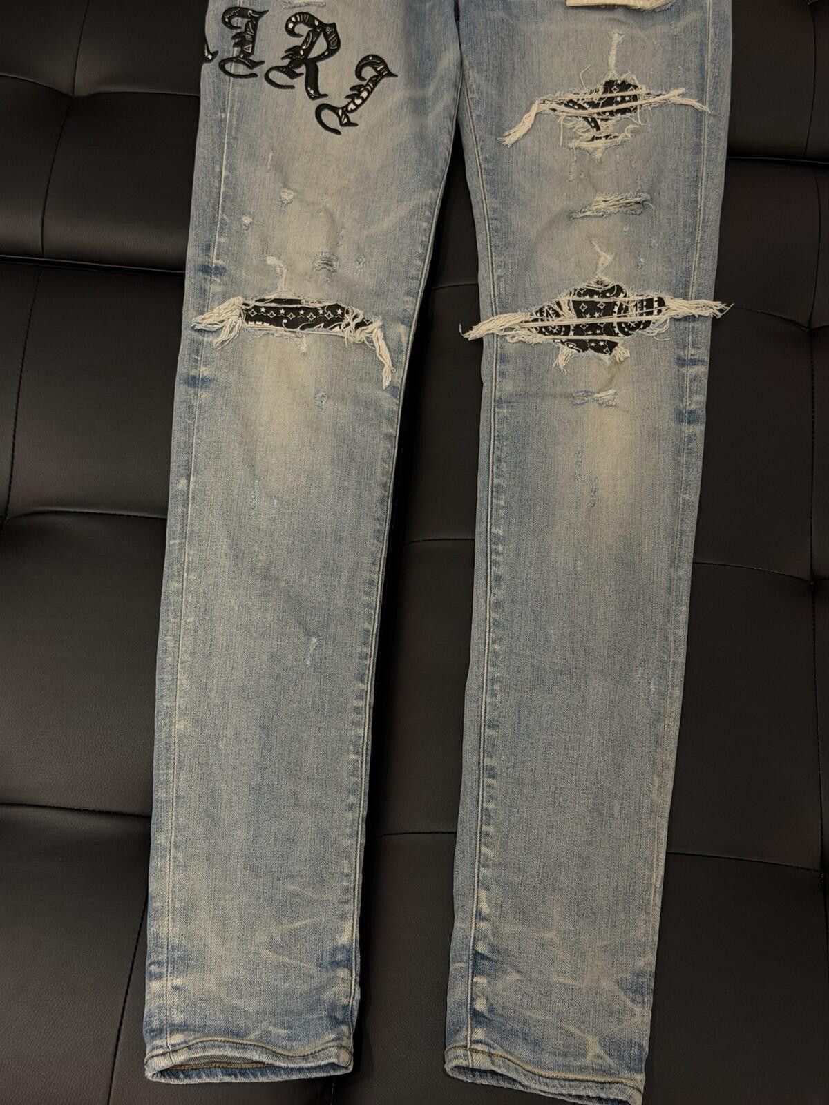 Amiri Size 31 - Amiri Blue Wrap Logo Jeans 100% Authentic Size US 31 - 4 Thumbnail