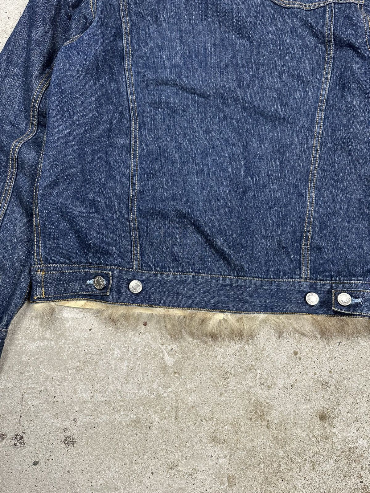 If Six Was Nine Vintage Y2K Real Fur Denim Trucker Jacket Jeans Archive Trim Size US M / EU 48-50 / 2 - 15 Thumbnail