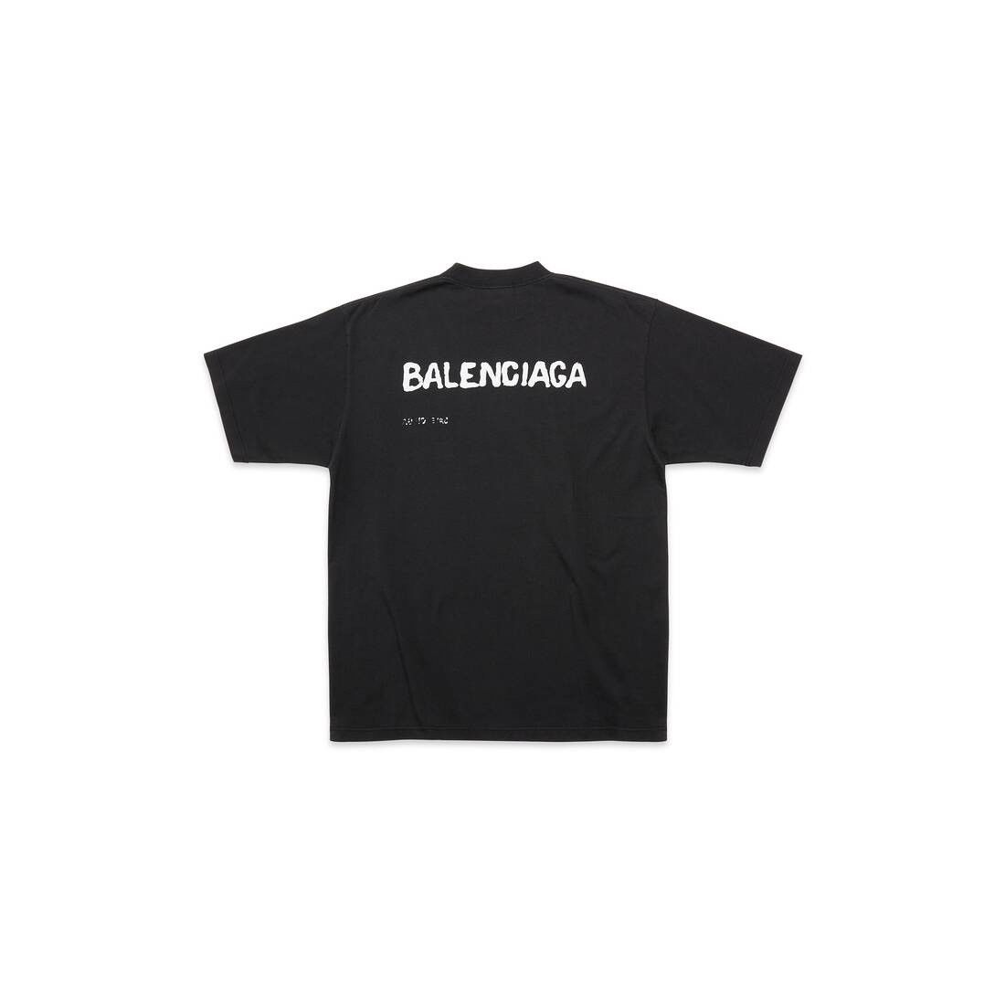 Balenciaga o1srvl11e0325 Hand Drawn T-Shirt Large in Black Size US S / EU 44-46 / 1 - 3 Thumbnail
