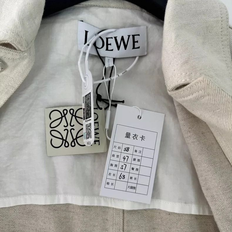 Loewe LOEWE Beige linen material patchwork logo multi-pocket jac Size XS / US 0-2 / IT 36-38 - 6 Thumbnail