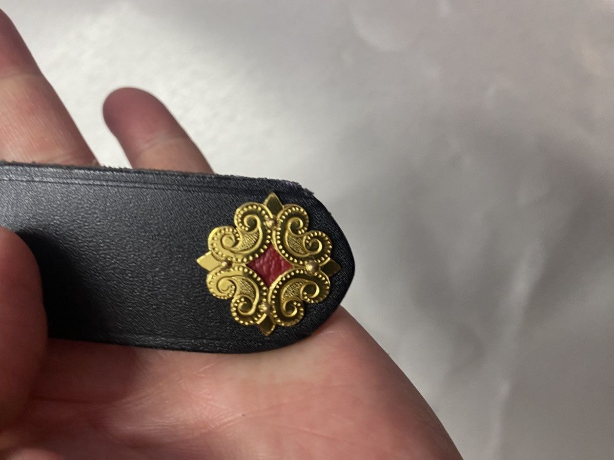 Etro × Vintage Unisex ETRO LEDER GURTEL Gold Kuh Sonne Rar Size ONE SIZE - 11 Thumbnail