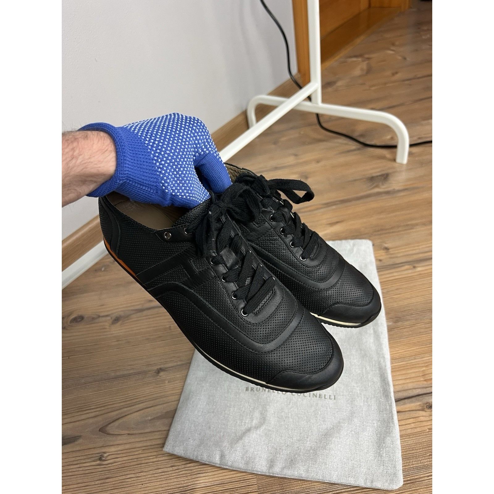 Hermes Hermès Kool Authentic Black Perforated Leather Sneakers Size Size US 9 / EU 42 - 13 Thumbnail