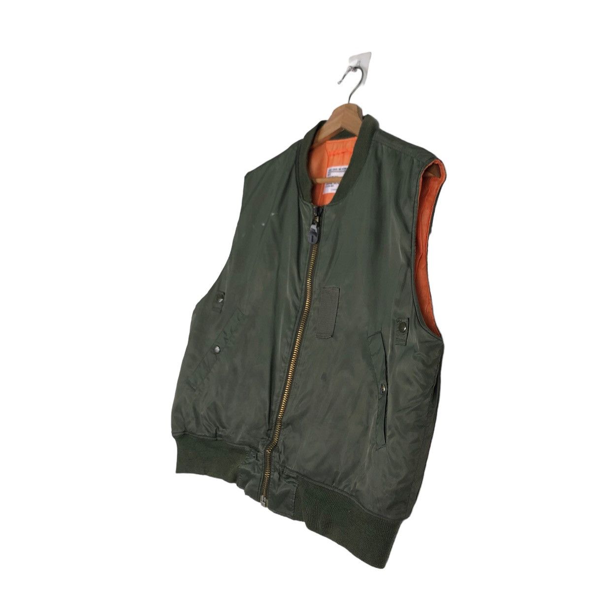 Japanese Brand 🔥Vintage Bomber Vest Jacket Ma-1 Military Buzz Ricksons Size US L / EU 52-54 / 3 - 2 Thumbnail