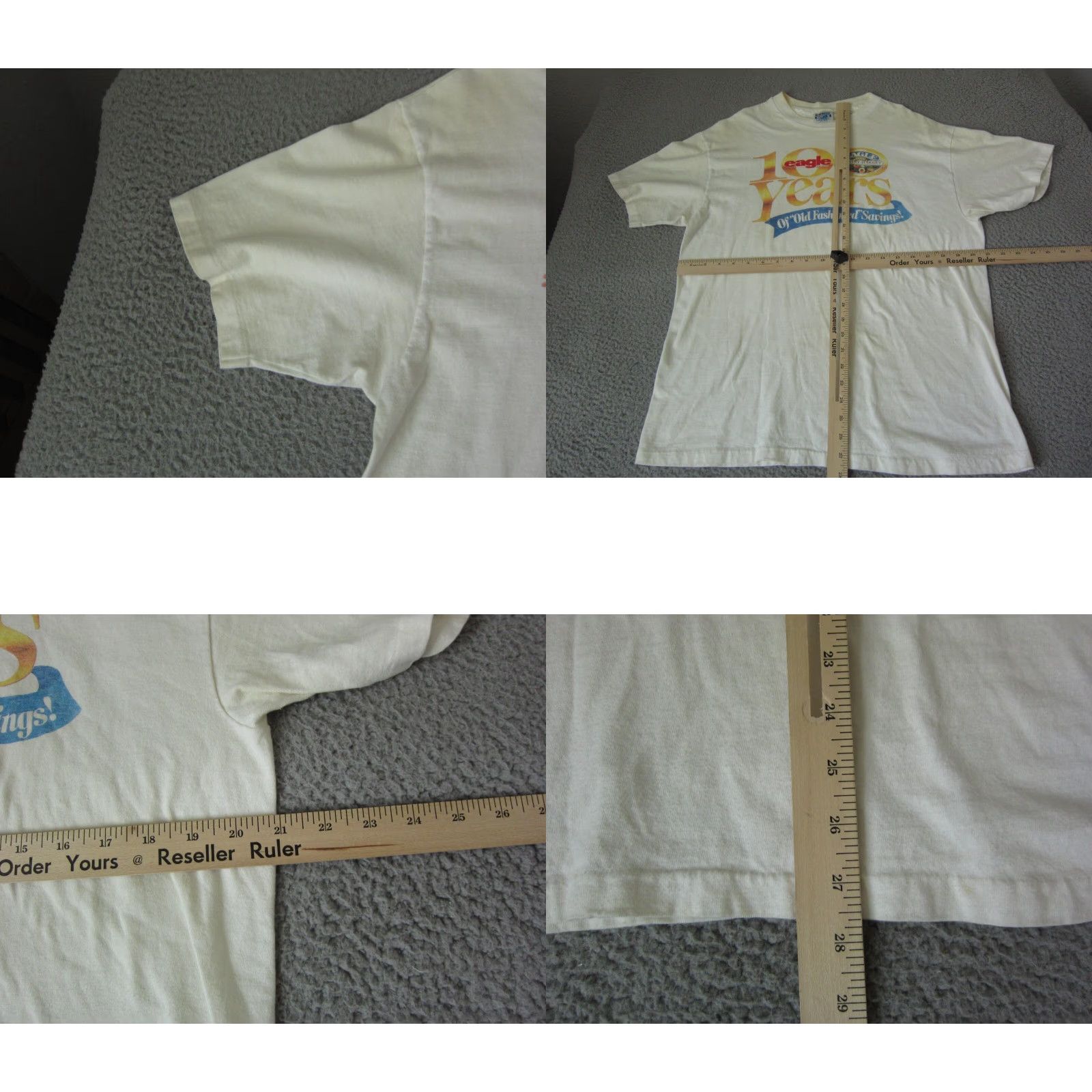 Hanes VINTAGE Hanes Shirt Mens Adult Large White 90s Eagle Crew Neck Short Sleeve California 80s 90s Men’s Shirt Size US L / EU 52-54 / 3 - 8 Thumbnail