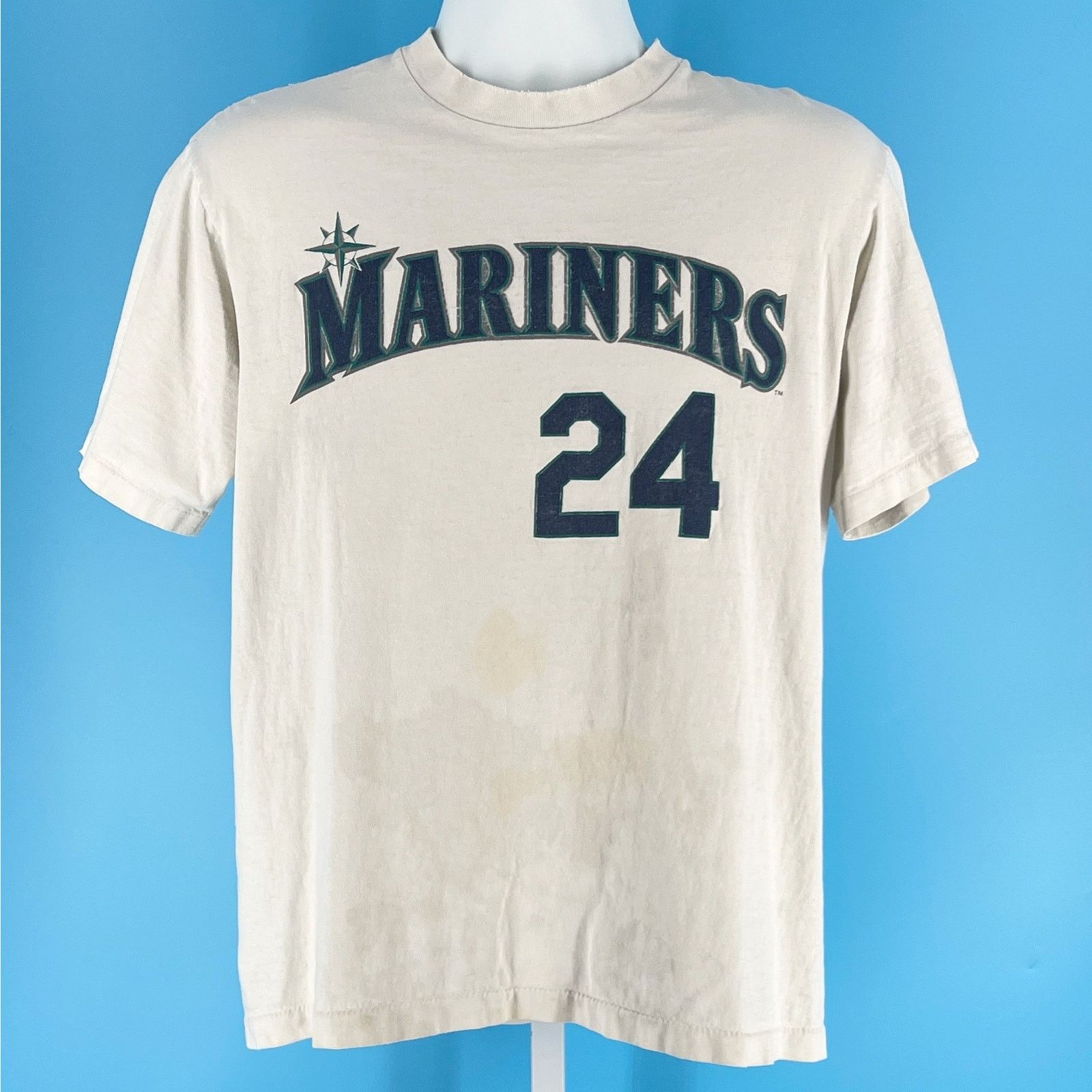 Majestic × Vintage 90s MLB Seattle Mariners Ken Griffey Jr tshirt 1990 vintage Size US L / EU 52-54 / 3 - 1 Thumbnail