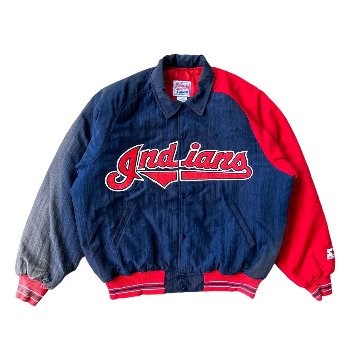 Starter Sunfaded MLB Indians snap button bomber jacket Size US L / EU 52-54 / 3 - 1 Thumbnail