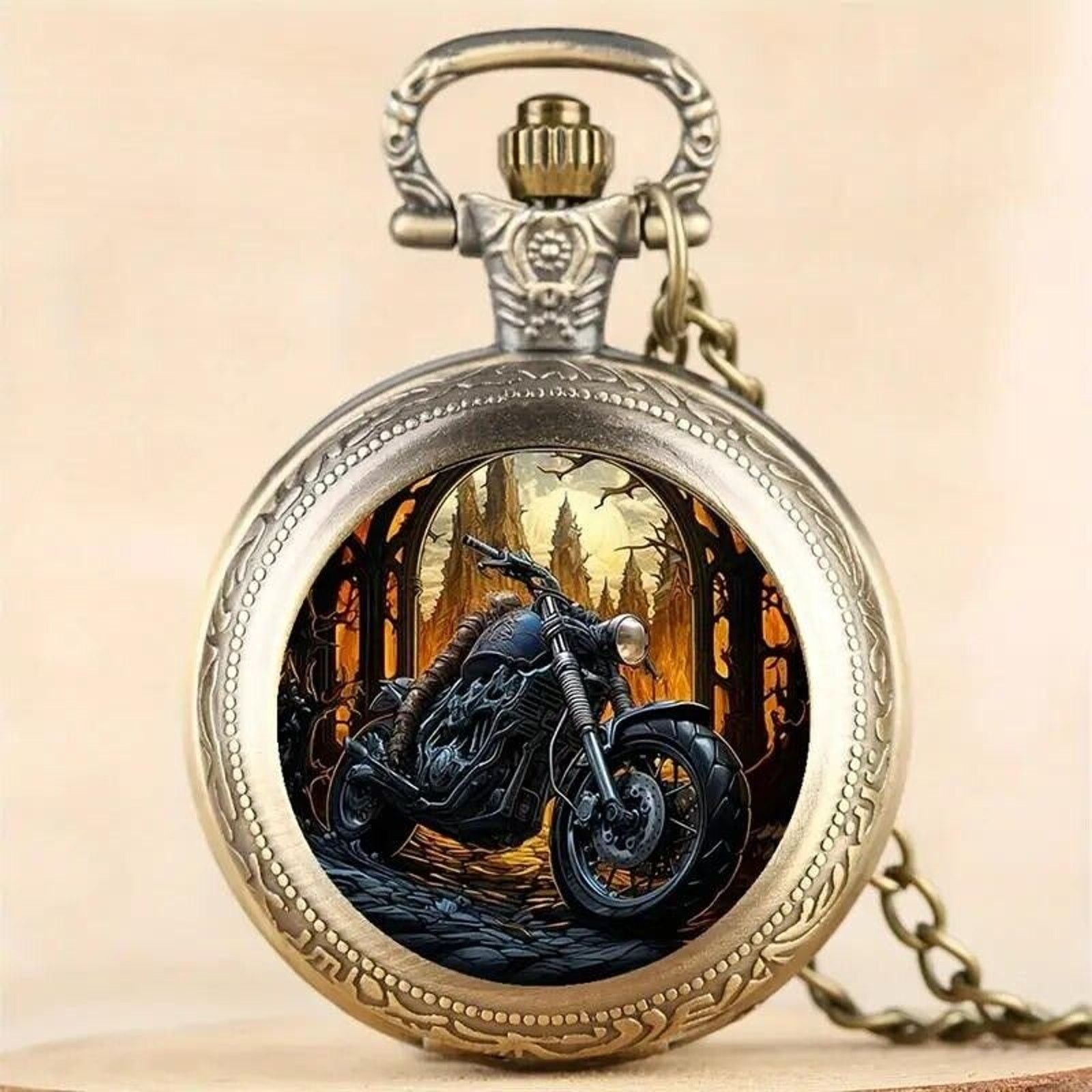 Other Retro Wicked Alien Monster V-Twin Motorcycle Pocket Watch Size ONE SIZE - 3 Thumbnail
