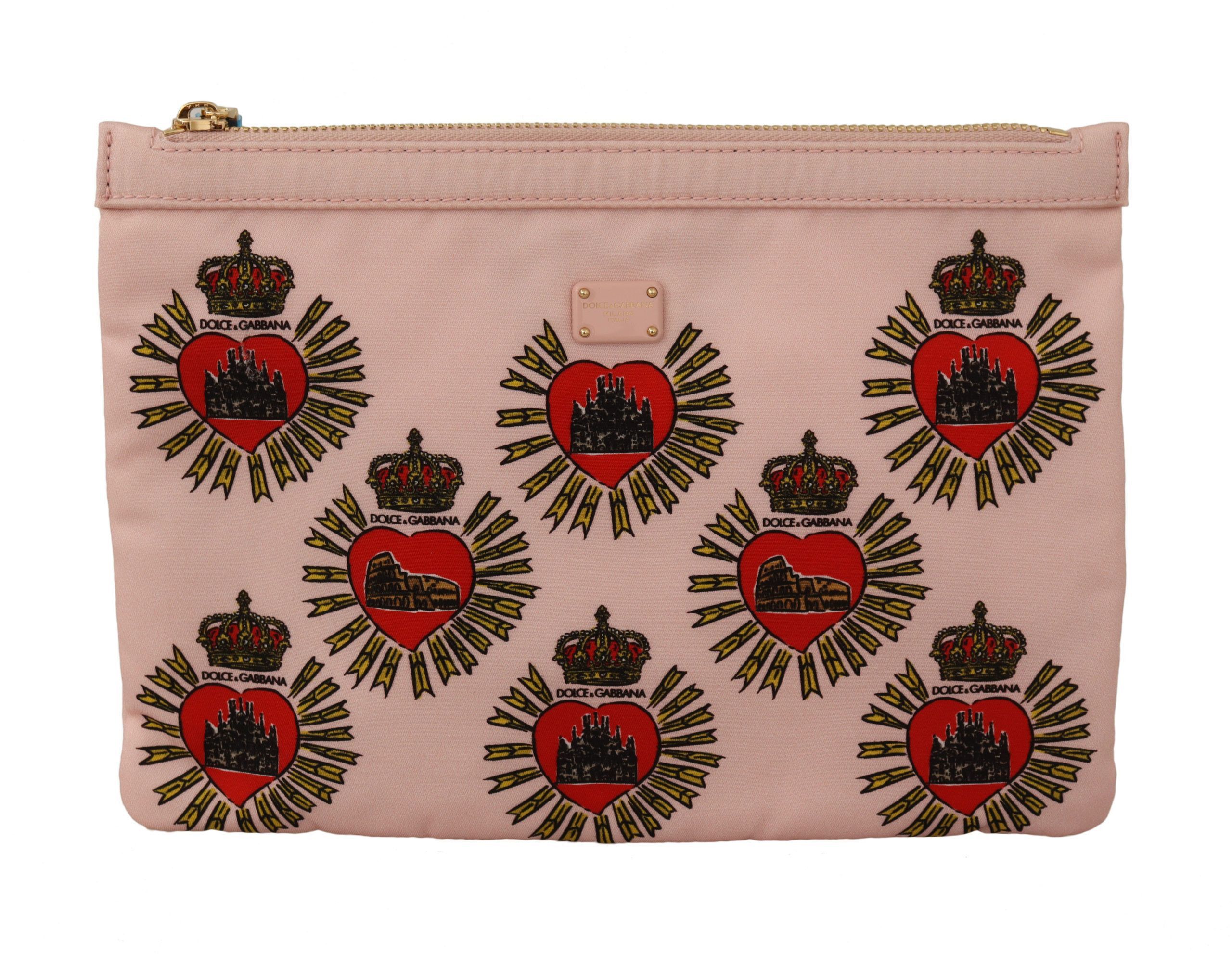 Elegant Pink Heart Clutch Women's Wallet