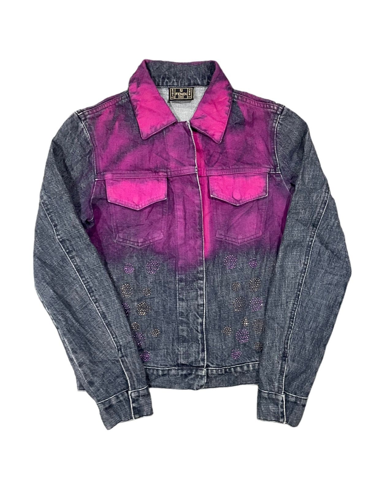 Fendi Fendi Electric Splattered Rare Denim Jacket Size S / US 4 / IT 40 - 3 Thumbnail
