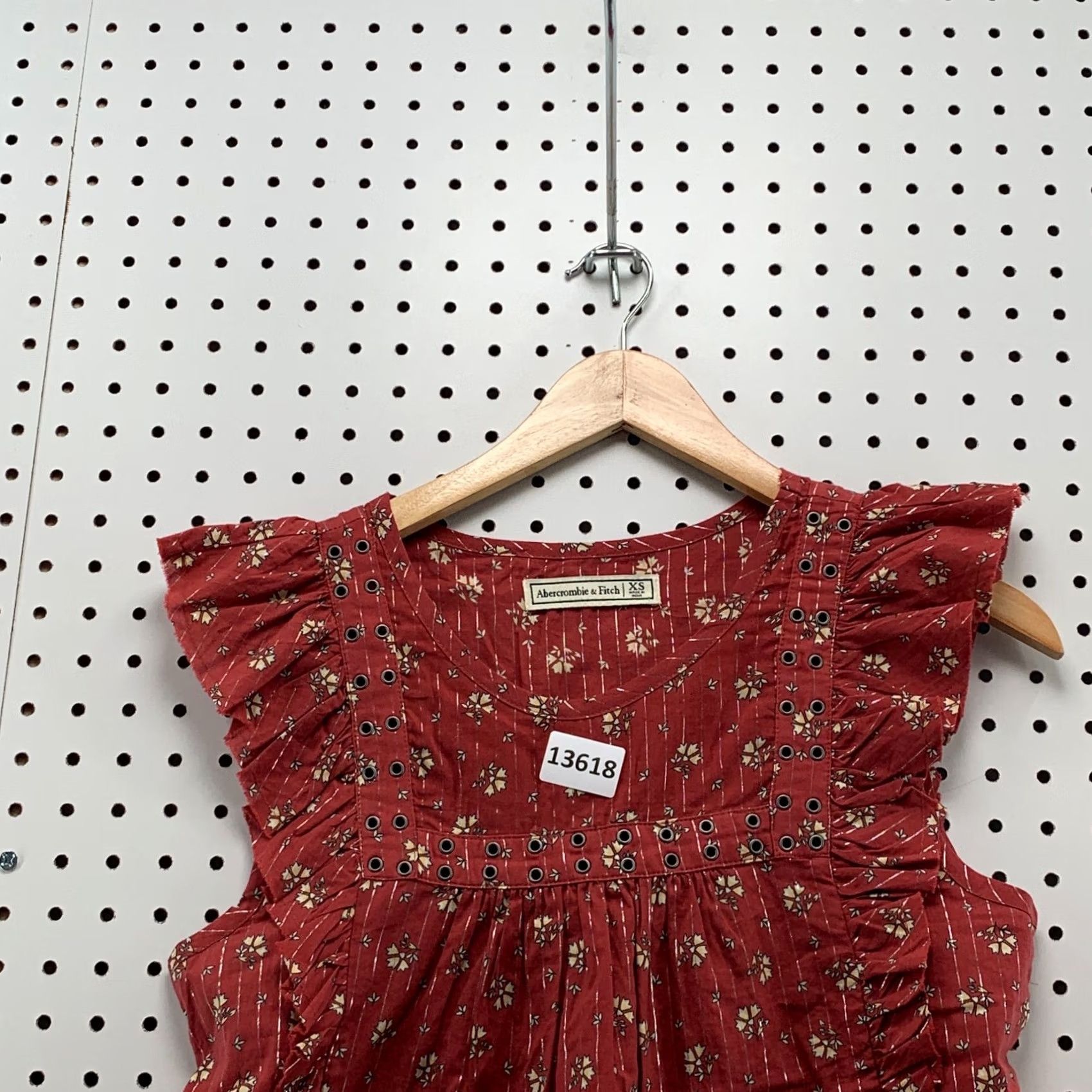 Abercrombie & Fitch Abercrombie & Fitch Floral Ruffle Top WOmens XS Auburn Silver Metallic Size XS / US 0-2 / IT 36-38 - 2 Thumbnail