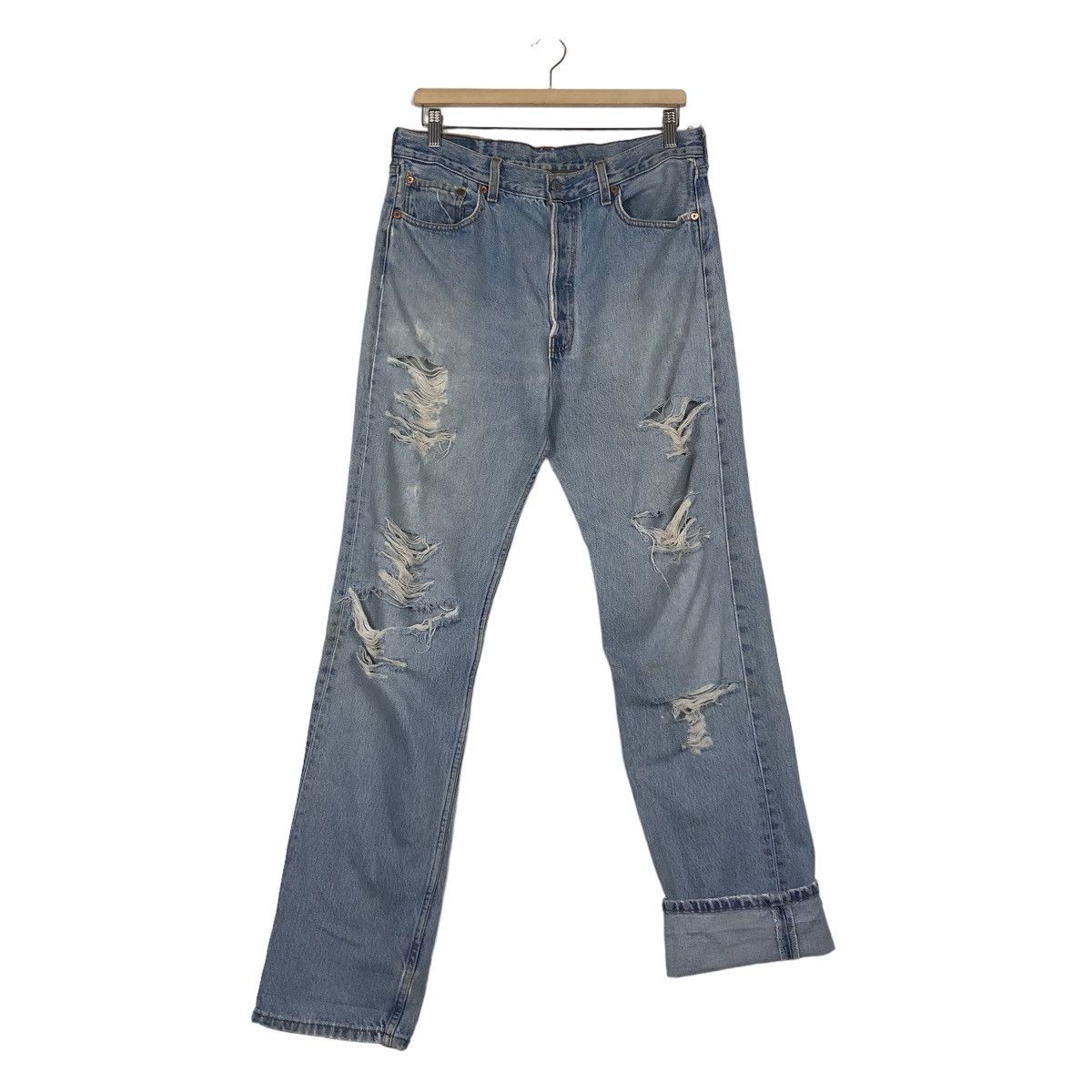 Levi's 🔥VINTAGE DENIM JEANS DISTRESSED LEVI’S 501 MADE IN USA Size US 32 / EU 48 - 13 Thumbnail