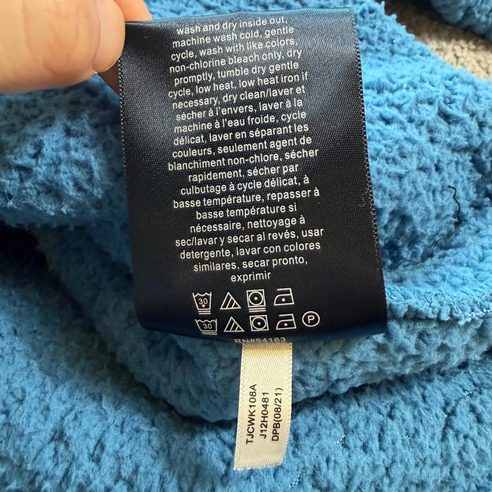 Tommy Hilfiger Tommy Hilfiger Womens Blue Sherpa Fleece Half Zip Hoodie M Size M / US 6-8 / IT 42-44 - 7 Thumbnail