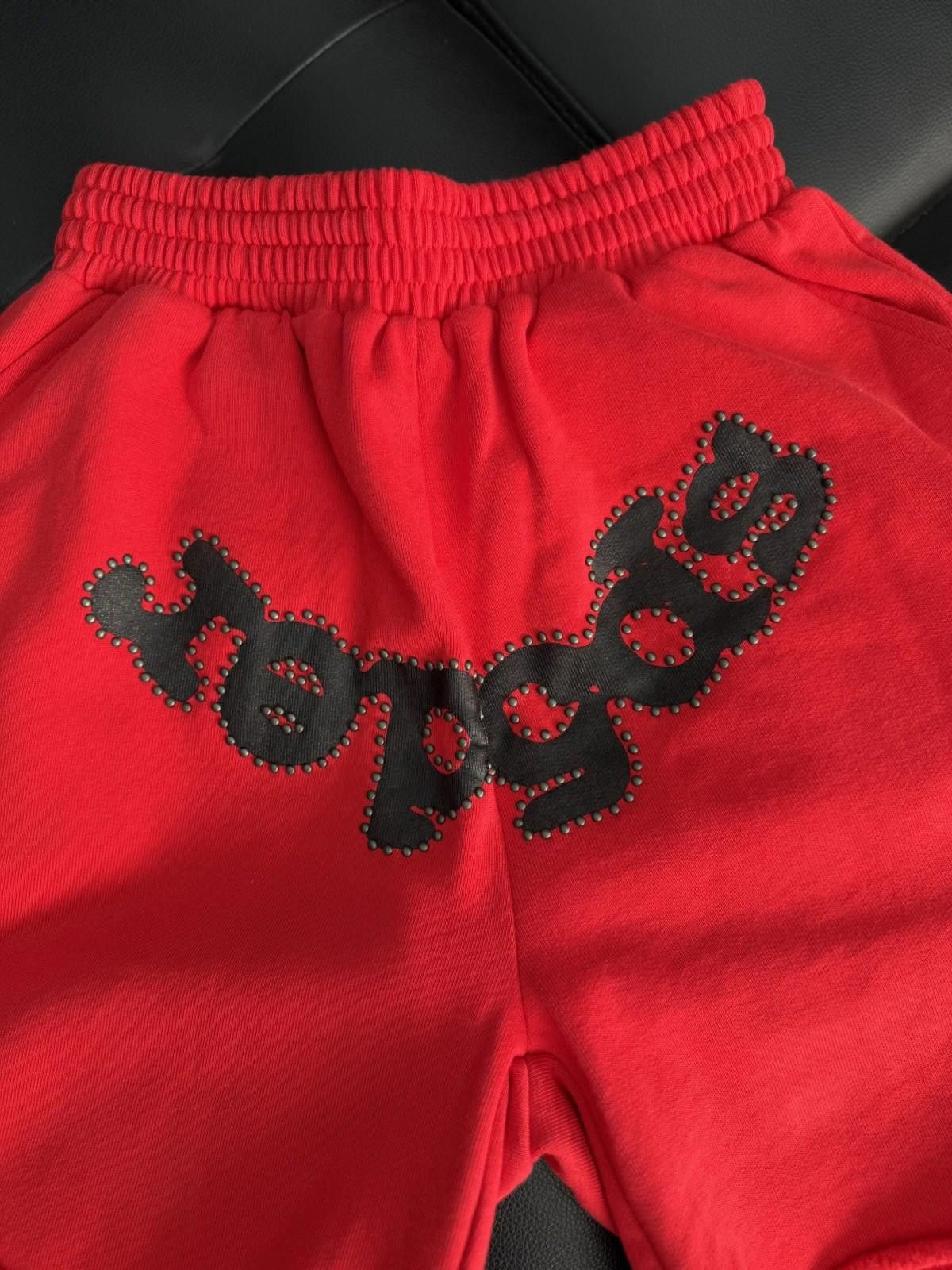 Sp5der Sp5der OG Web V2 Phantom Sweatshort “Red” New Studded (XS) Size US 28 / EU 44 - 3 Thumbnail
