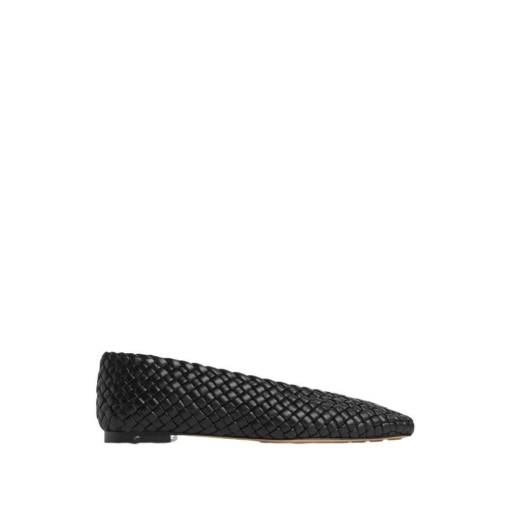 BOTTEGA VENETA Sofia $1950 Black Intreccio Leather Ballerina