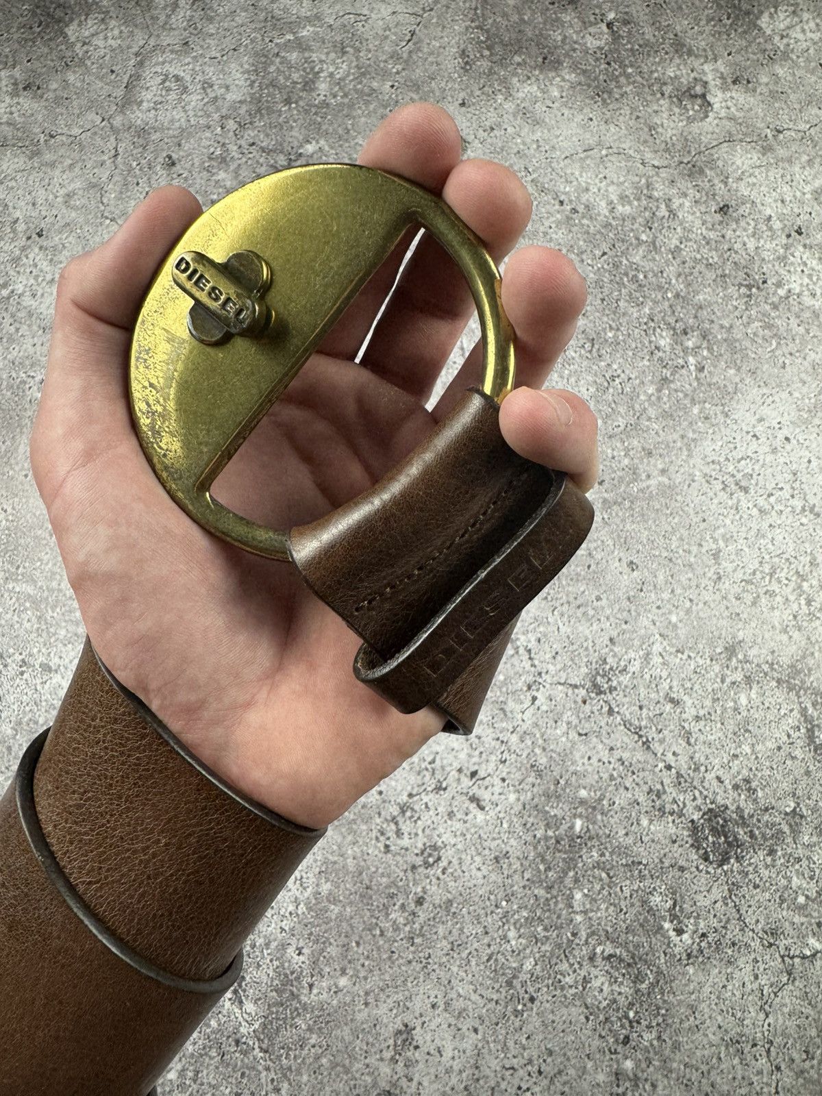 Diesel Vintage Diesel Y2K Archive Opium Brown Leather Belt Japan Size ONE SIZE - 2 Thumbnail