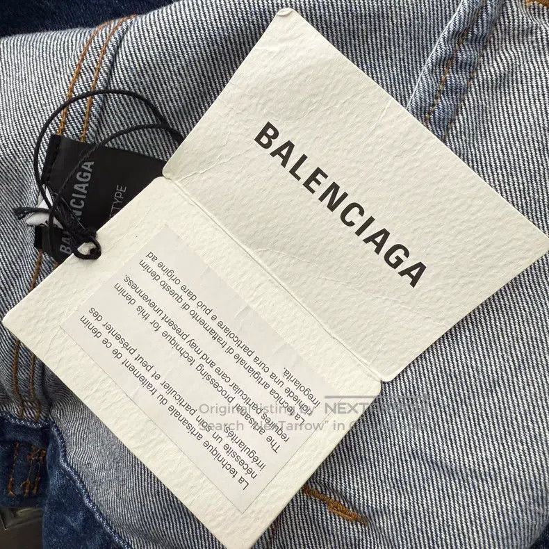 Balenciaga Balenciaga Back Logo Blue Long Sleeve Denim Jacket Size XS / US 0-2 / IT 36-38 - 8 Thumbnail