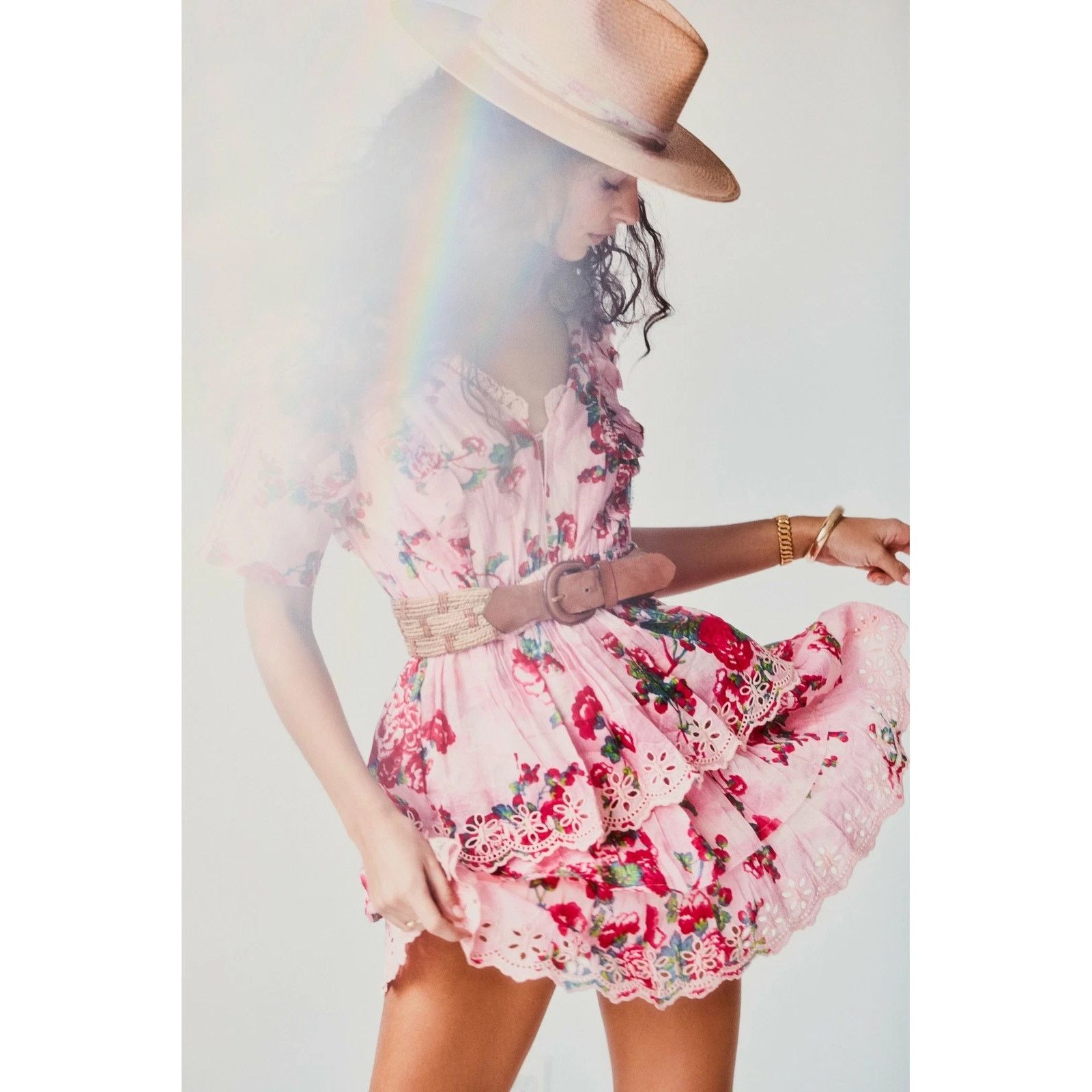 LoveShackFancy LoveShackFancy Aldina Mini Dress Pink Desert Size XS / US 0-2 / IT 36-38 - 2 Thumbnail