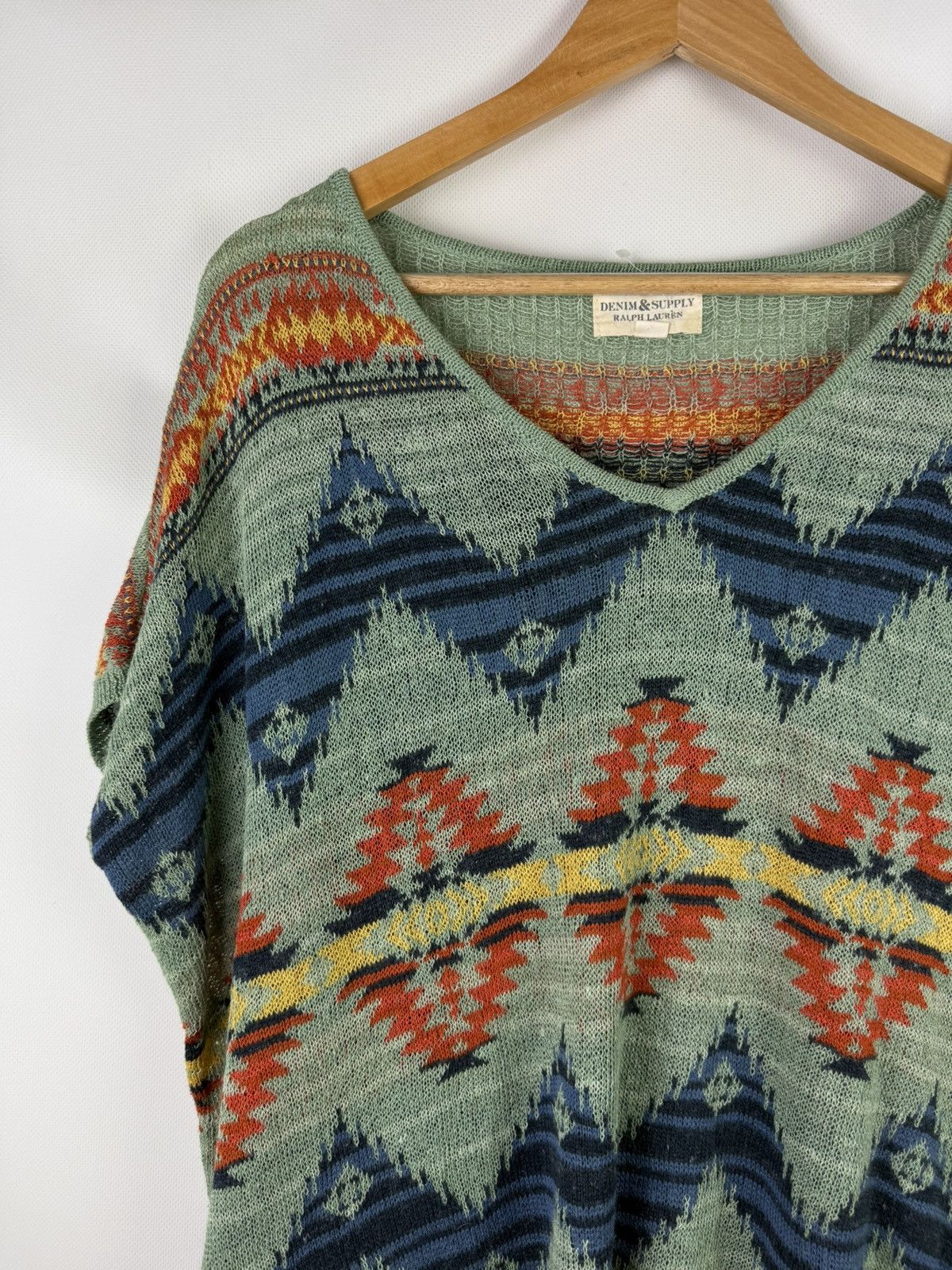 Denim & Supply Ralph Lauren Ralph Lauren Aztec Southwest Pattern Short Sleeve Sweater Size XS / US 0-2 / IT 36-38 - 4 Thumbnail