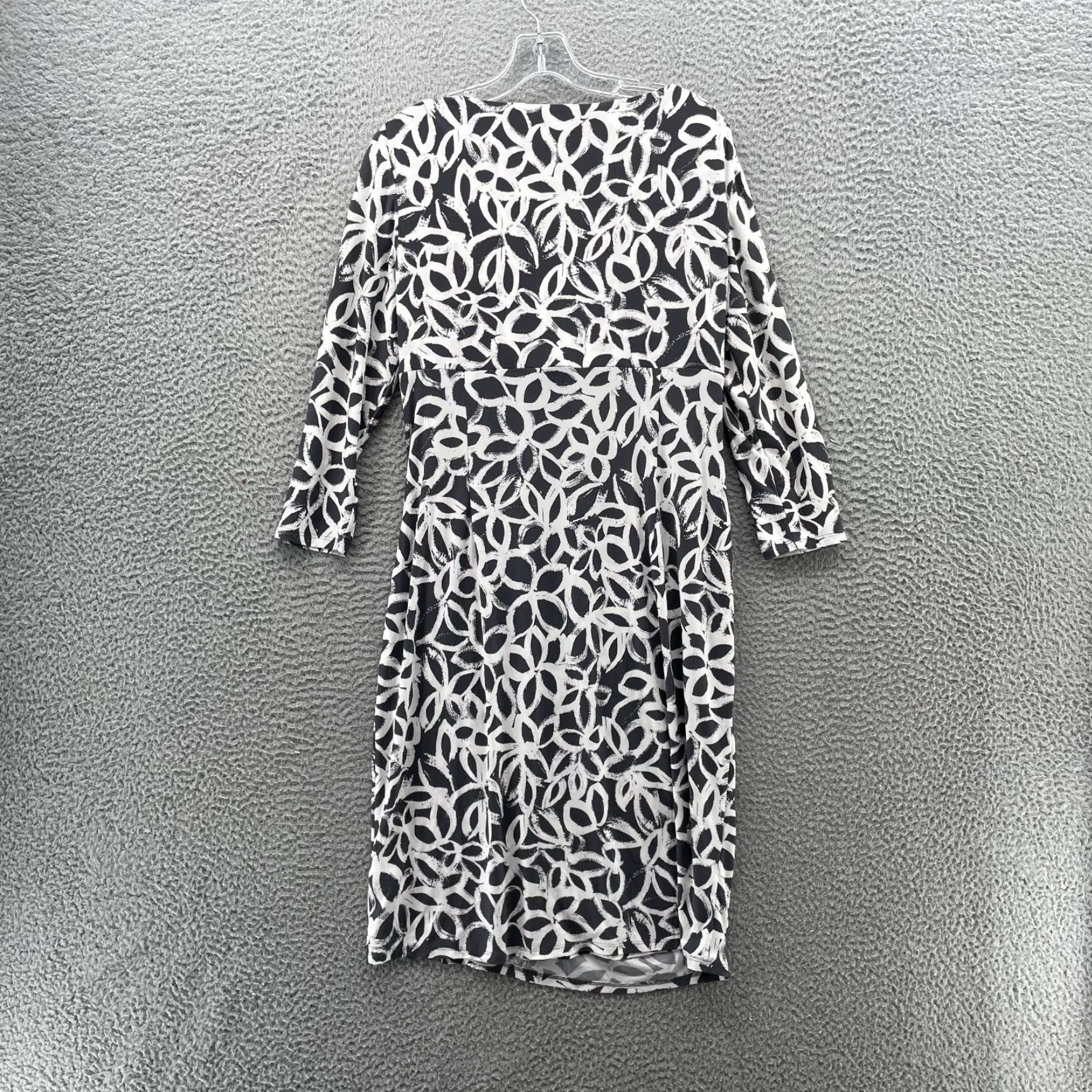 Ralph Lauren Lauren Ralph Lauren Midi Dress Womens 12 Black White Floral Slit Corpcore Formal Size XL / US 12-14 / IT 48-50 - 5 Thumbnail