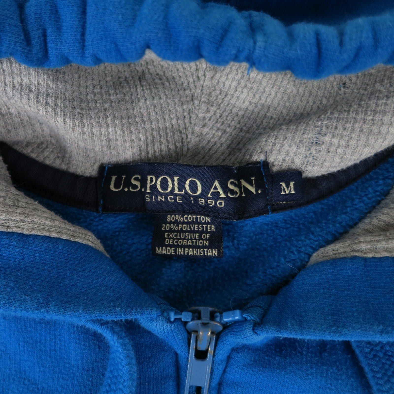 U.S. Polo Assn. US Polo Assn Blue Zip-Up Hoodie Sweatshirt Men's Medium Size US M / EU 48-50 / 2 - 4 Thumbnail