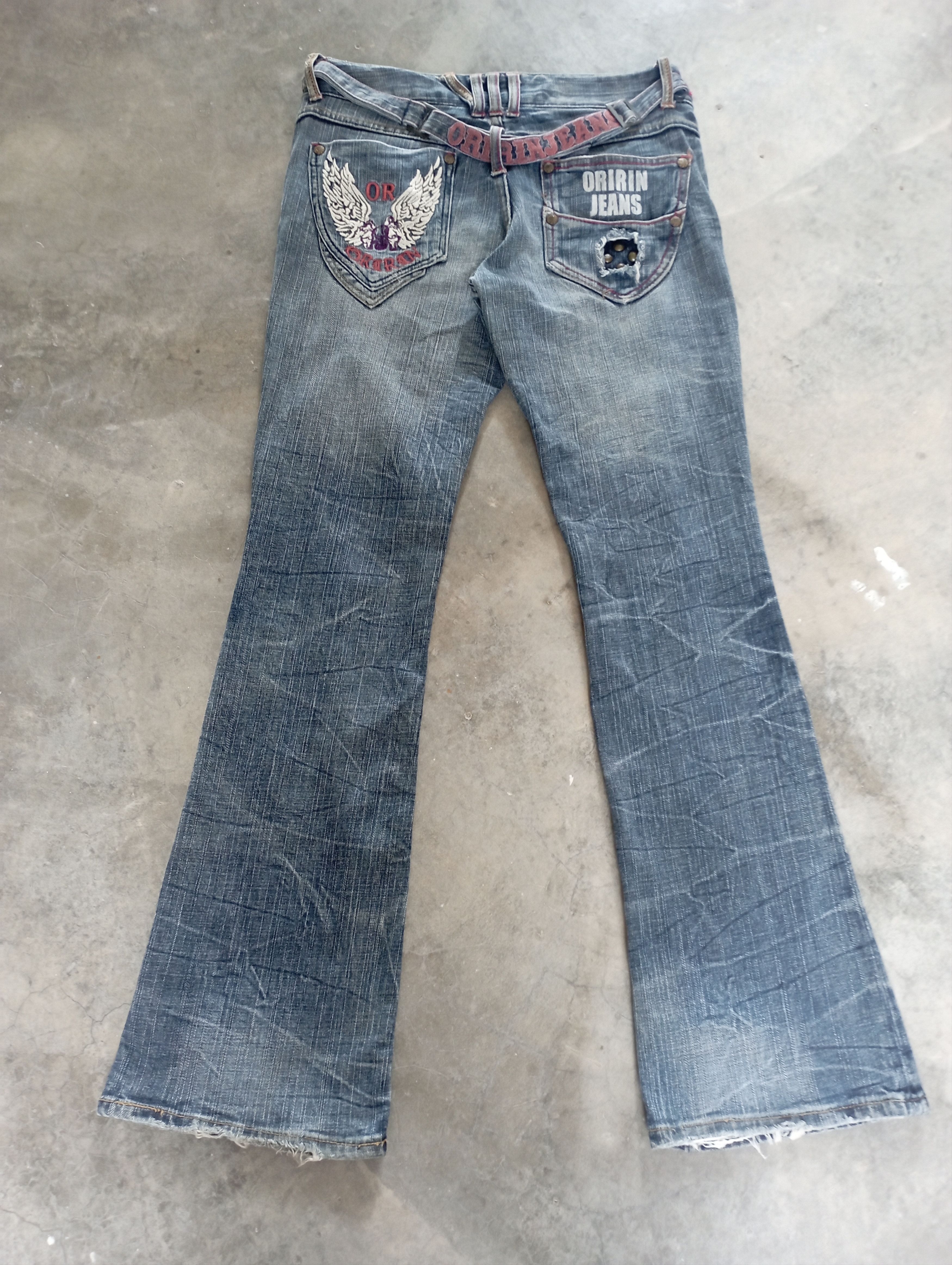 image of If Six Was Nine x Jean Flare Jeans Japanese Embroidered Oririn Premium Jeans, Men's (Size 30)