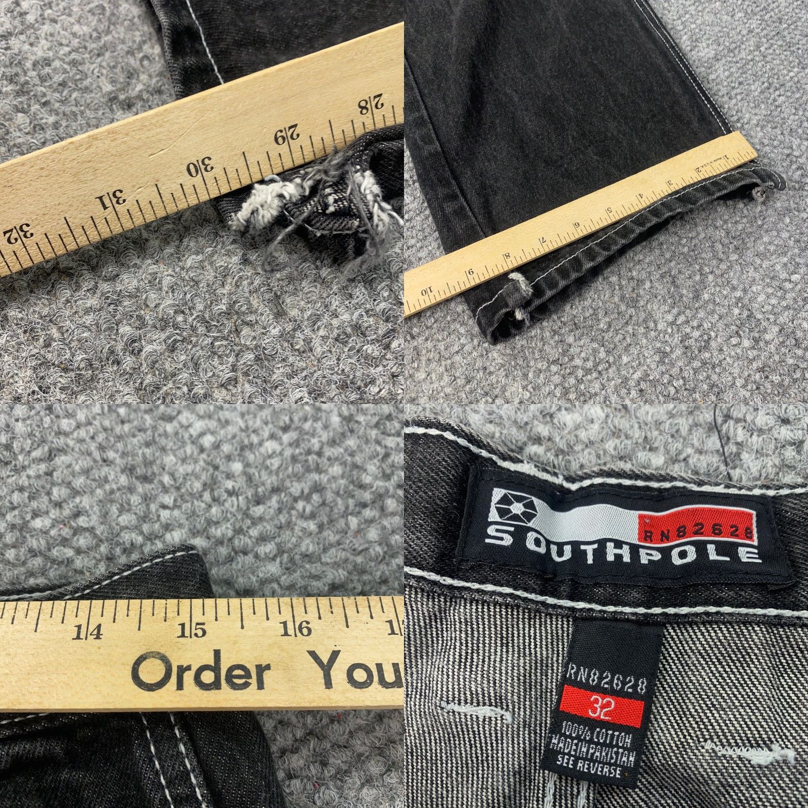 Southpole VINTAGE Southpole Jeans Mens Size 32 Regular Fit 30x30 Black Cotton Denim 90s Grunge Retro Skater Y2K Size US 32 / EU 48 - 8 Thumbnail