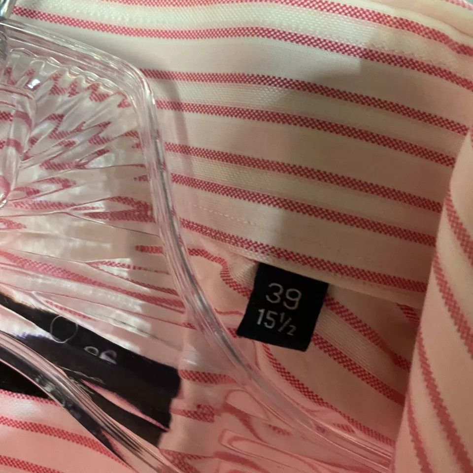 Hugo Boss Hugo Boss Dress Shirt Men's 15.5 39 Long Sleeve Striped Pink Size US M / EU 48-50 / 2 - 4 Thumbnail