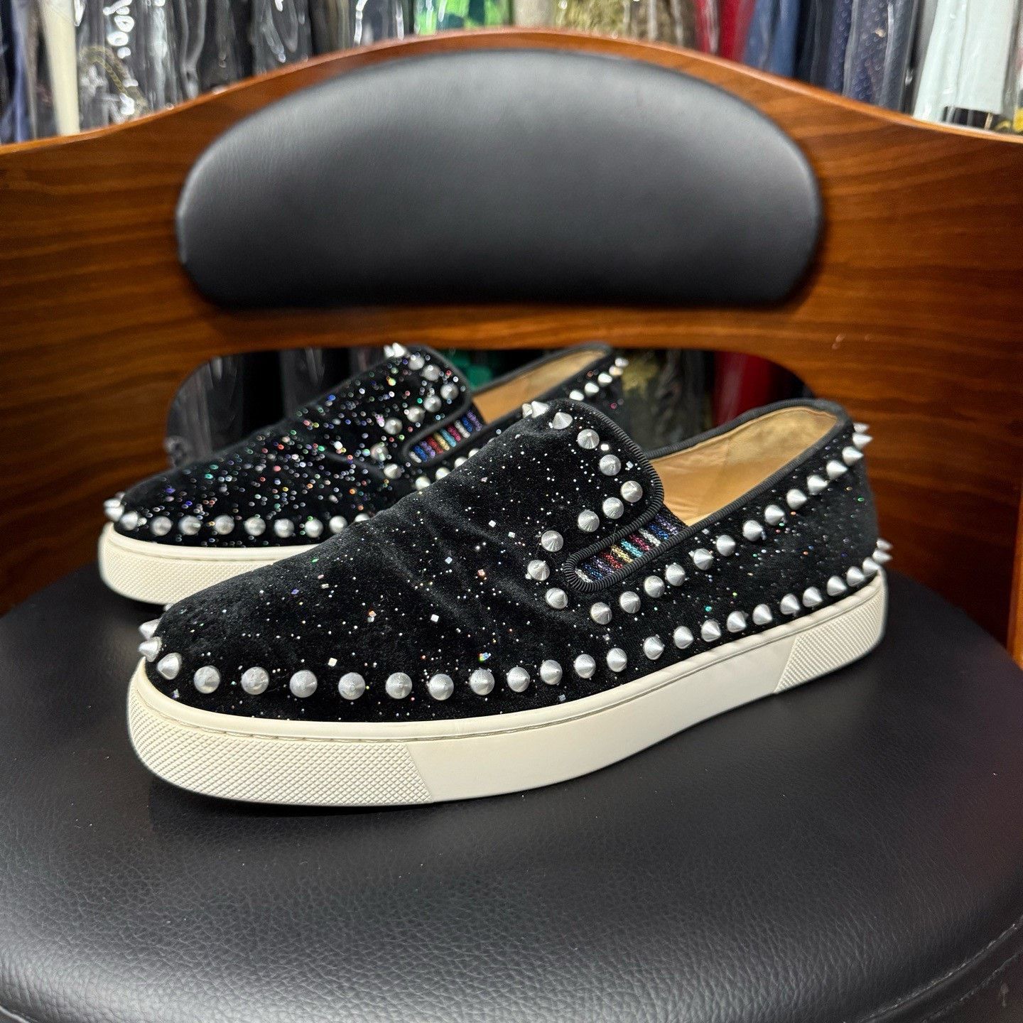 Christian Louboutin Christian Louboutin Velvet Red Lowtop Sneakers 37 Women Size US 6.5 / IT 36.5 - 1 Thumbnail