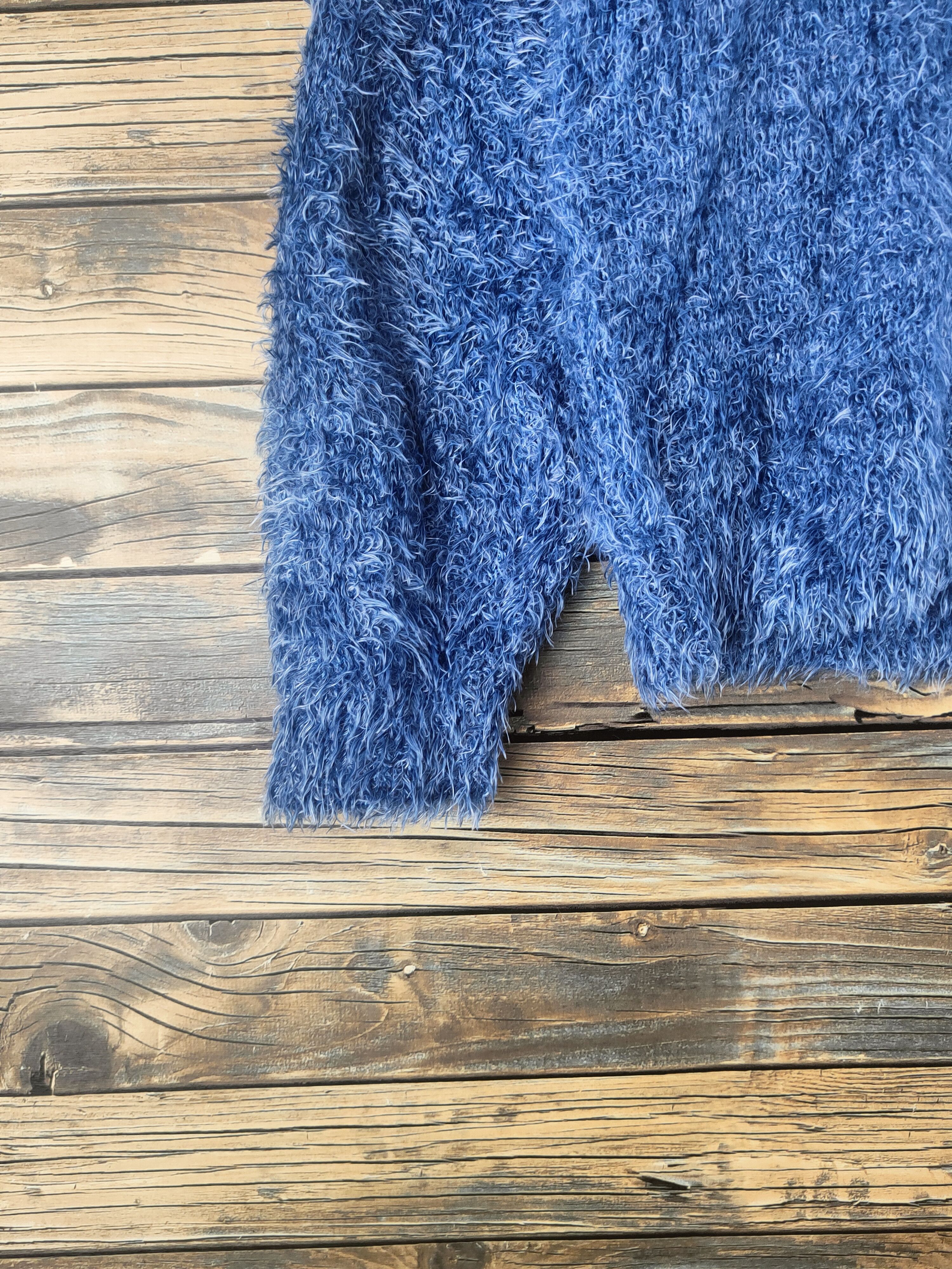 Japanese Brand DL DIRZ Blue Fur shaggy Mohair Knitwear #46-503 Size M / US 6-8 / IT 42-44 - 4 Thumbnail