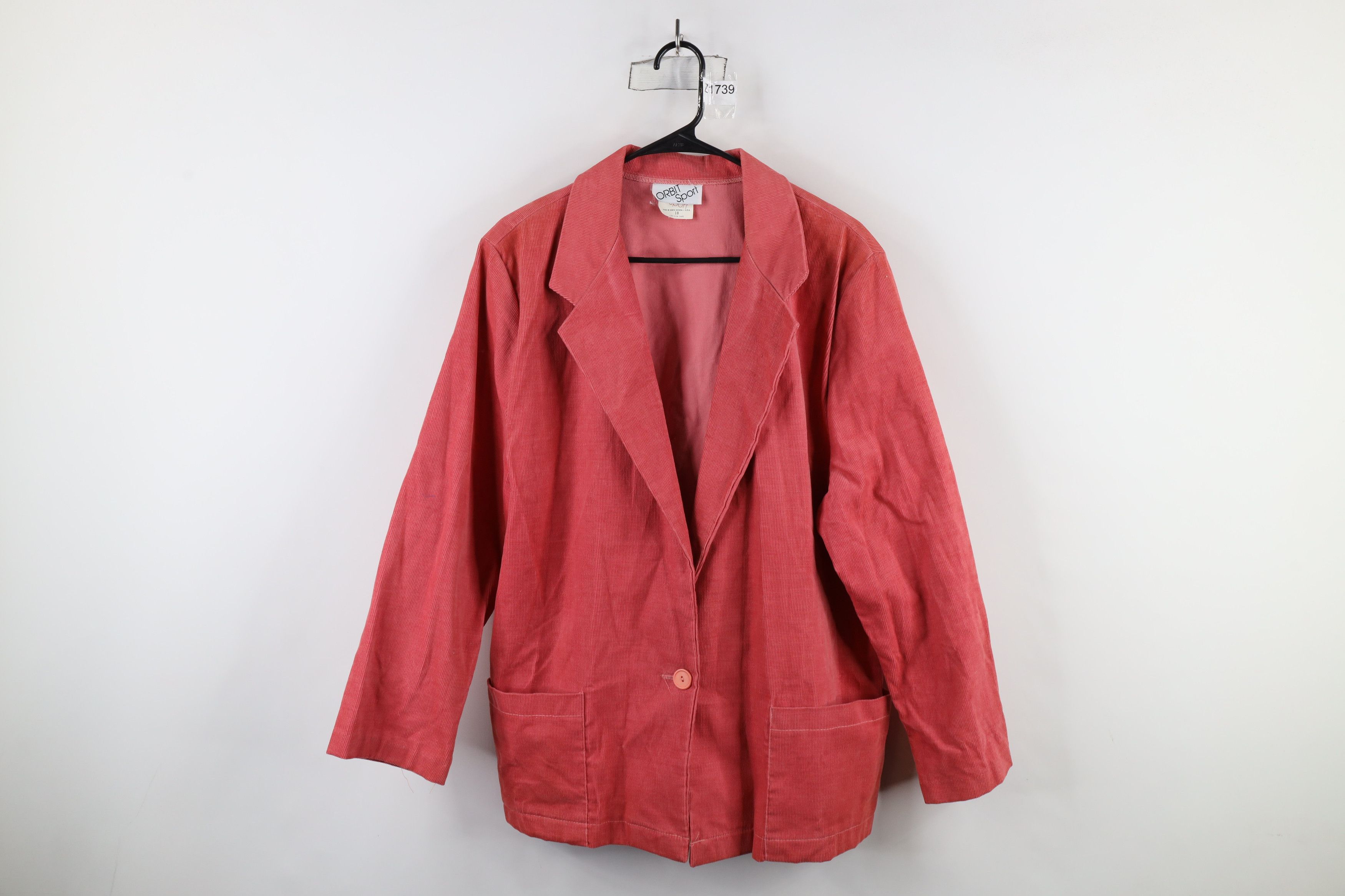 Vintage Vintage 80s 90s Streetwear Corduroy Blazer Jacket Pink USA Size XXL / US 16-18 / IT 52-54 - 1 Thumbnail
