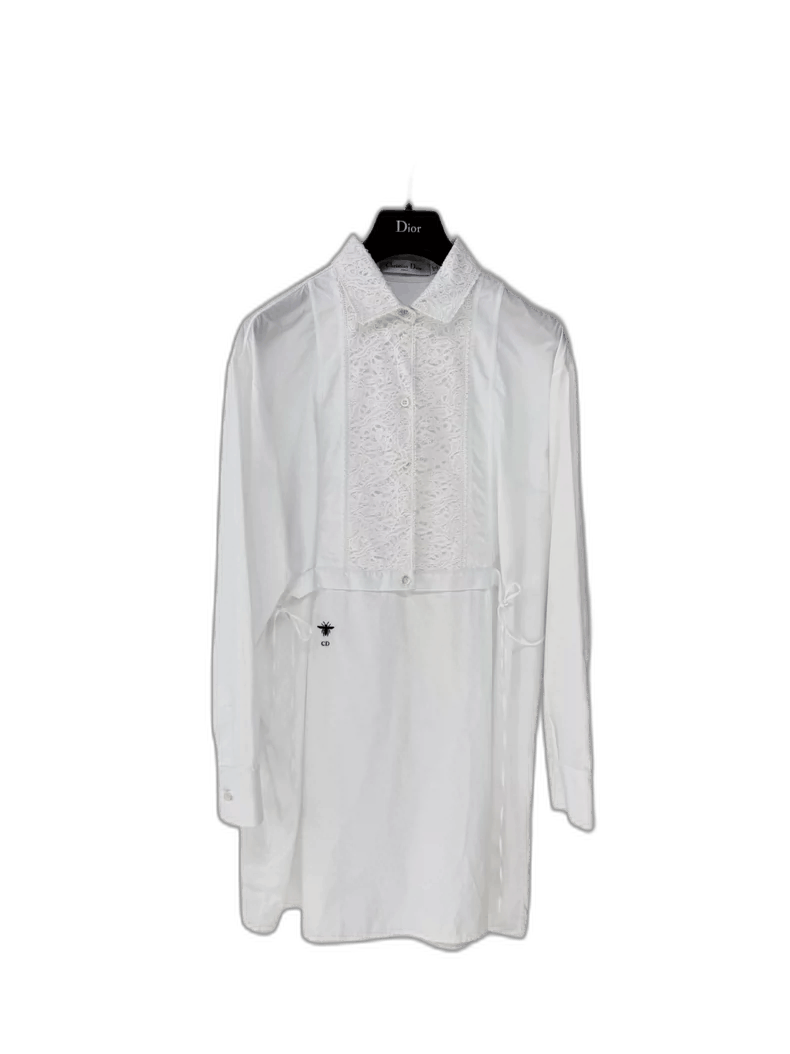 Dior Dior Lace Embroidery Panel Shirt Dress-2506 Size S / US 4 / IT 40 - 1 Thumbnail
