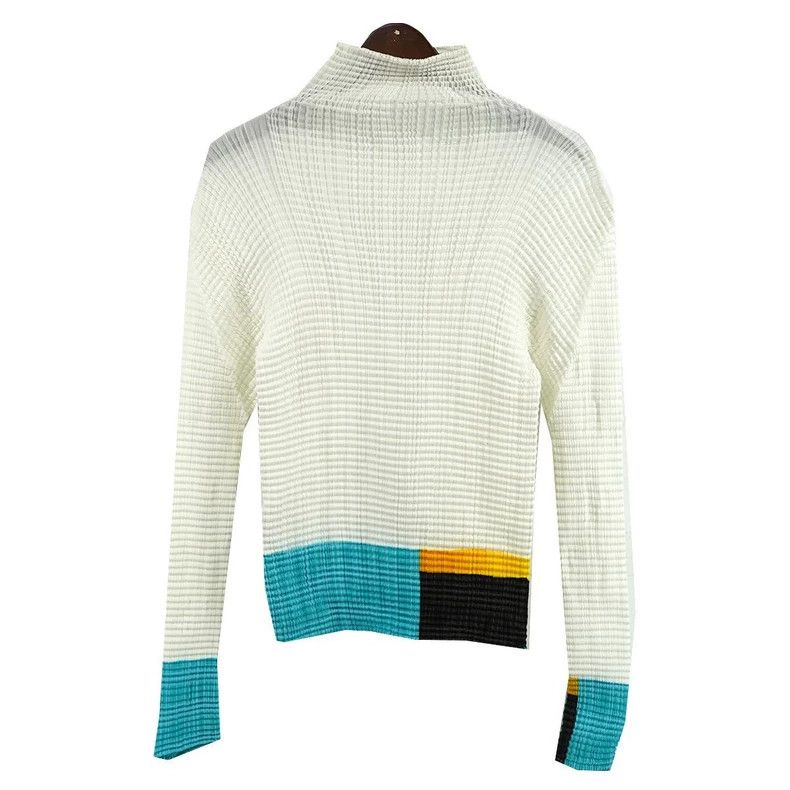 Issey Miyake Issey Miyake Color block high-neck pleated top Size M / US 6-8 / IT 42-44 - 2 Thumbnail