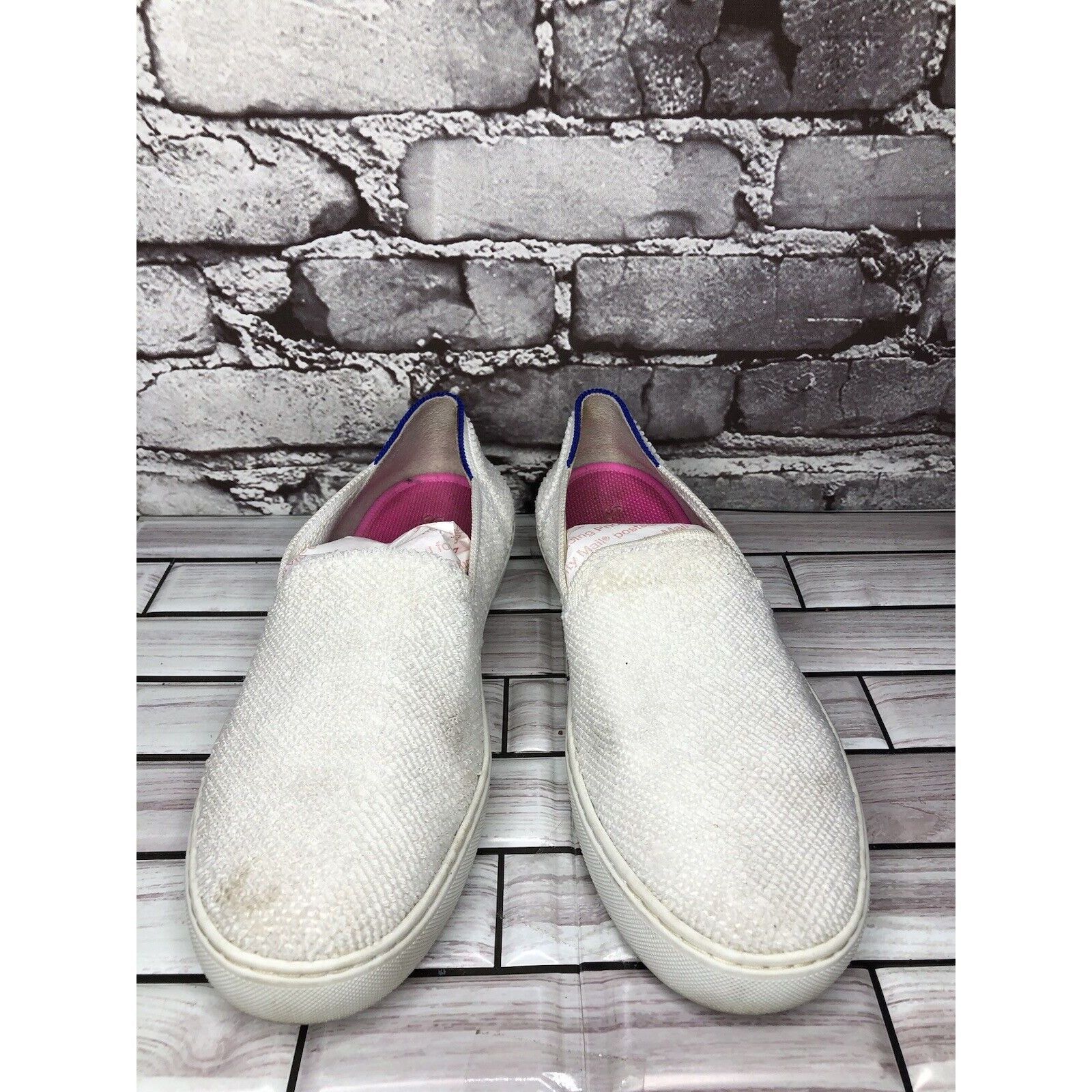 Other Rothy's The Sneakers White Terry Cloth Fabric Slip On Comfor Size US 9 / IT 39 - 10 Thumbnail