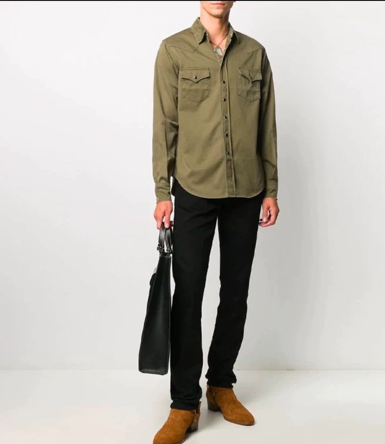 Yves Saint Laurent saint laurent Jewel Button Denim Shirt 2501-Nextarrow Size US XS / EU 42 / 0 - 2 Thumbnail