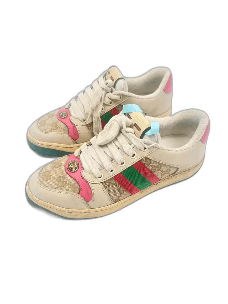 Gucci Gucci Classic Pink Dirty Sneakers Size 37-2505 Size US 5.5 / EU 38 - 1 Thumbnail