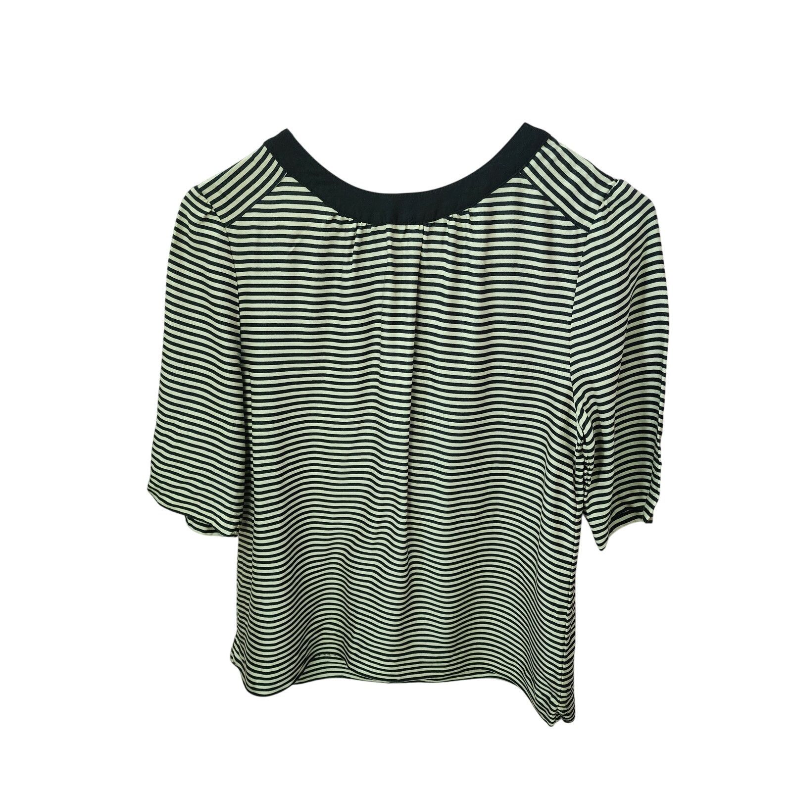 Lands' End Canvas by Lands End Black Stripe Blouse Womens 4 Size S / US 4 / IT 40 - 1 Thumbnail