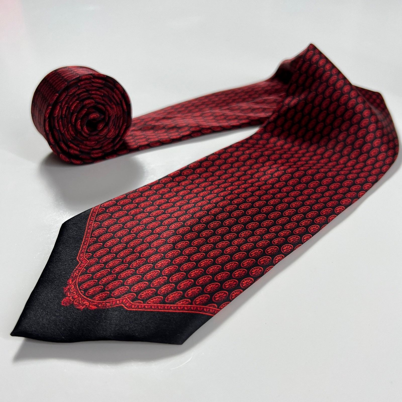 Gianfranco Ferre Gianfranco Ferre Men's Italy Tie Red Black 100% Silk Necktie Size ONE SIZE - 6 Thumbnail