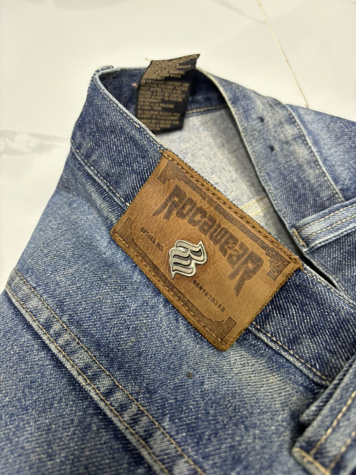JNCO × Rocawear × Vintage VINTAGE ROCAWEAR BAGGY JEANS DISTRESS RIPS DENIM JEANS Size US 38 / EU 54 - 10 Thumbnail