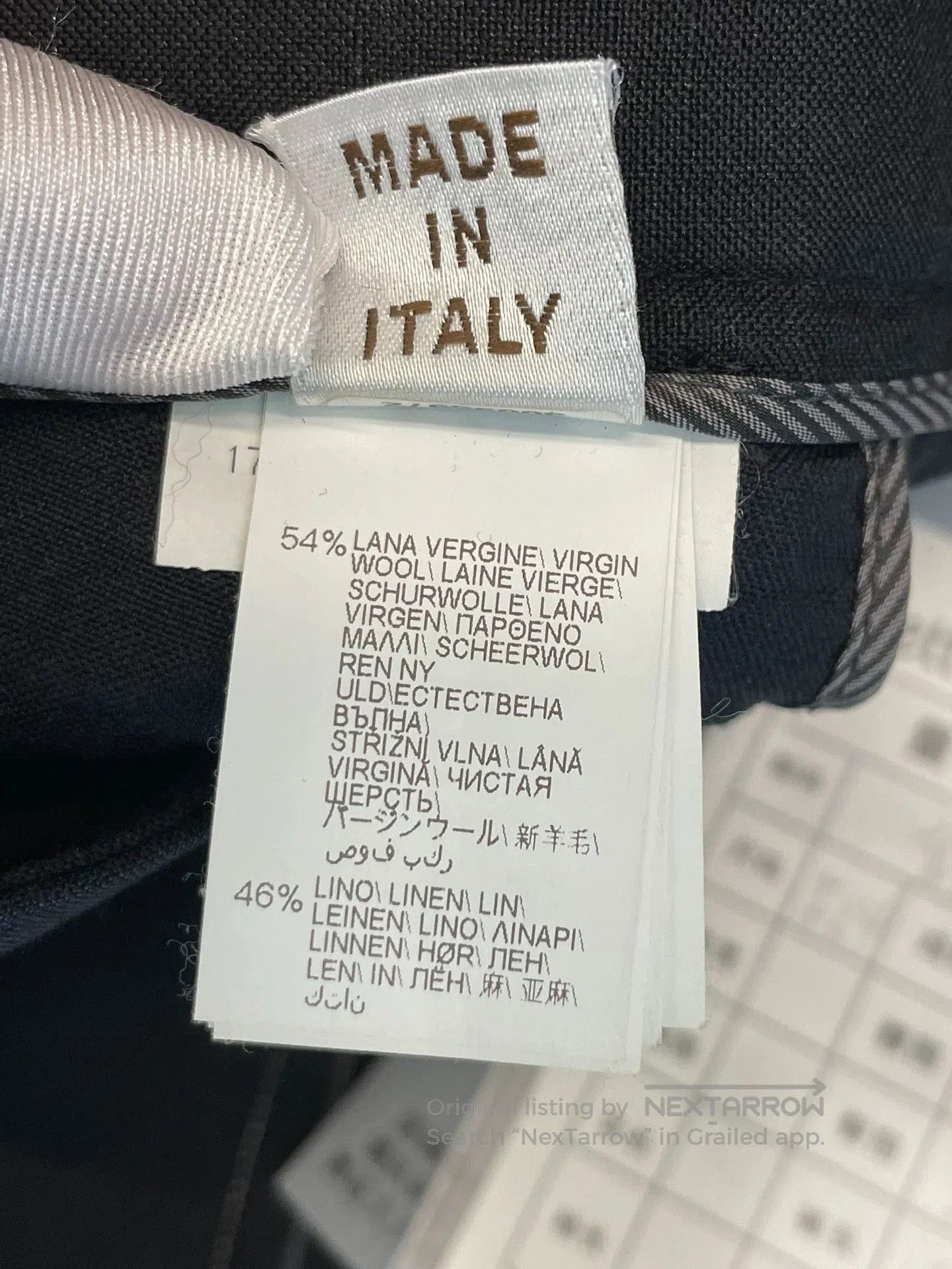 brunello cucinelli black sequin wool trousers.