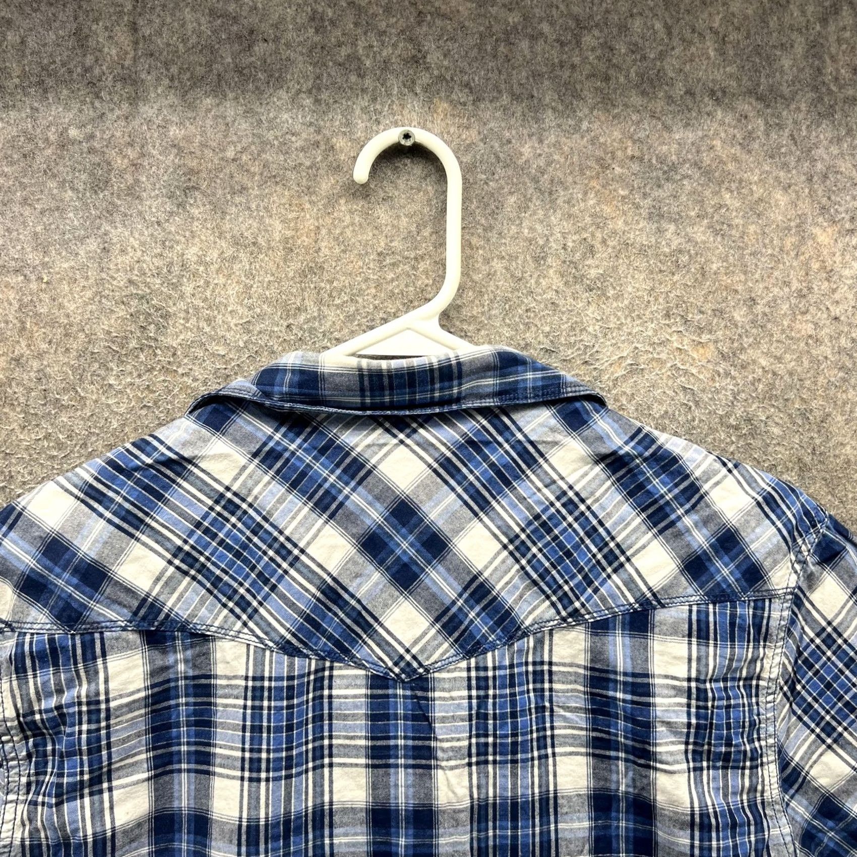 Lucky Brand Lucky Brand Shirt Mens Medium Blue Plaid Short Sleeve Western Snap Casual Woven Size US M / EU 48-50 / 2 - 3 Thumbnail