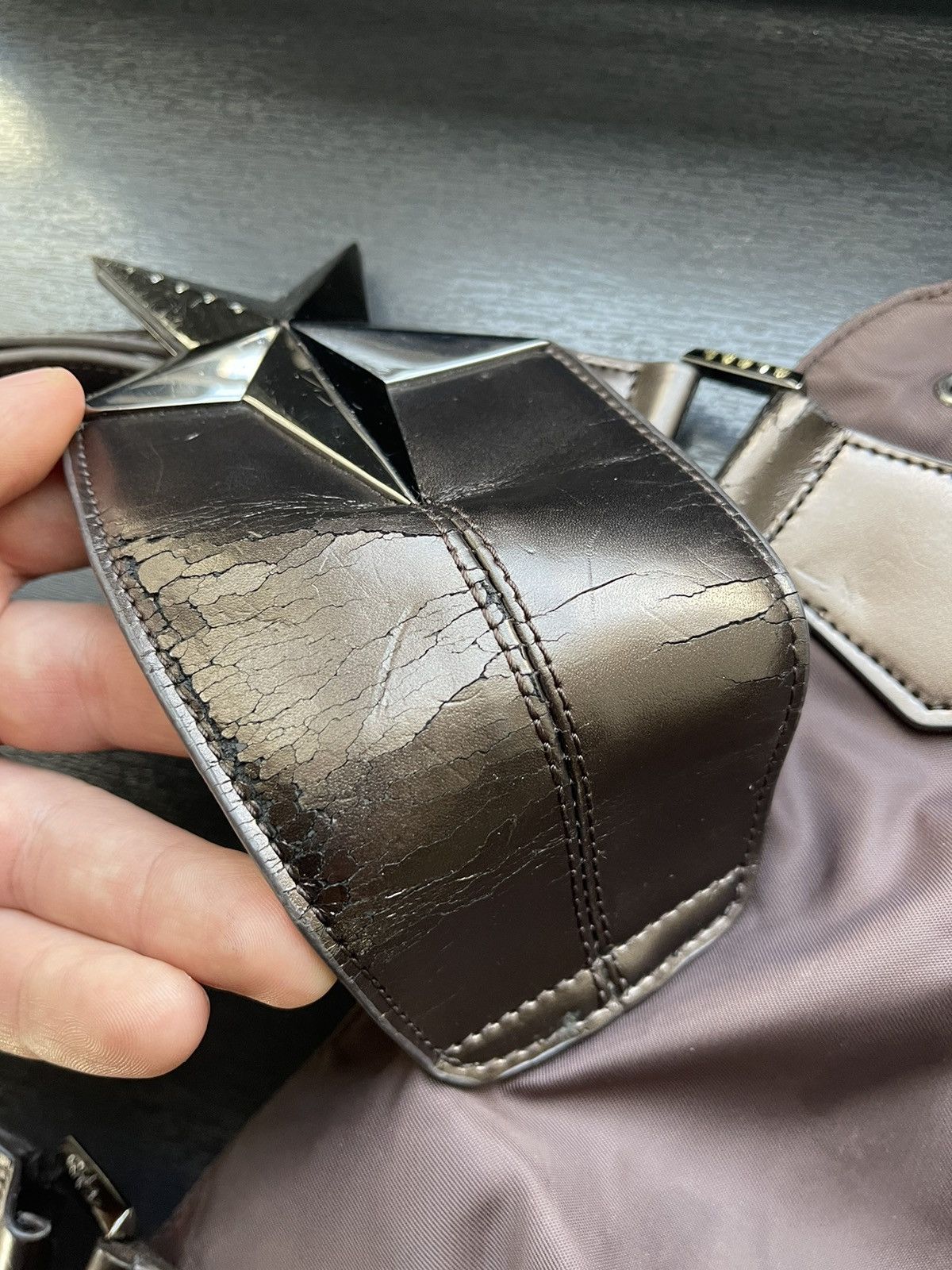 Designer × Thierry Mugler × Vintage Vintage Thierry Mugler brown star nylon bag Size ONE SIZE - 13 Thumbnail