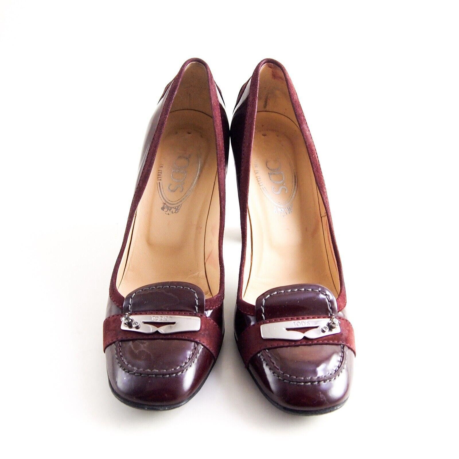 Tod's Tod's Heels Pumps Burgundy Leather Womens US 7.5 EU 37.5 Size US 7.5 / IT 37.5 - 3 Thumbnail